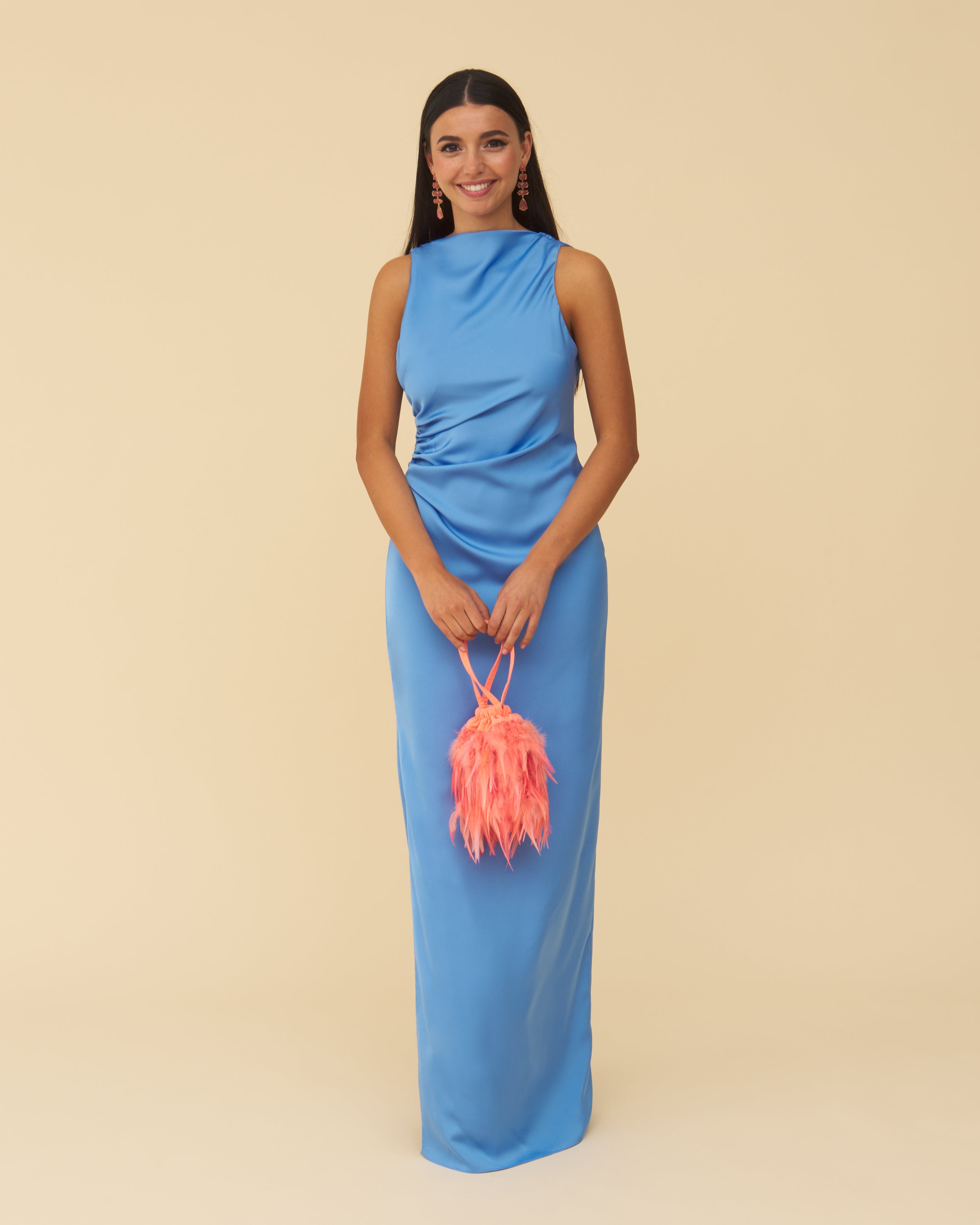 Bolso Bruna Plumas Coral
