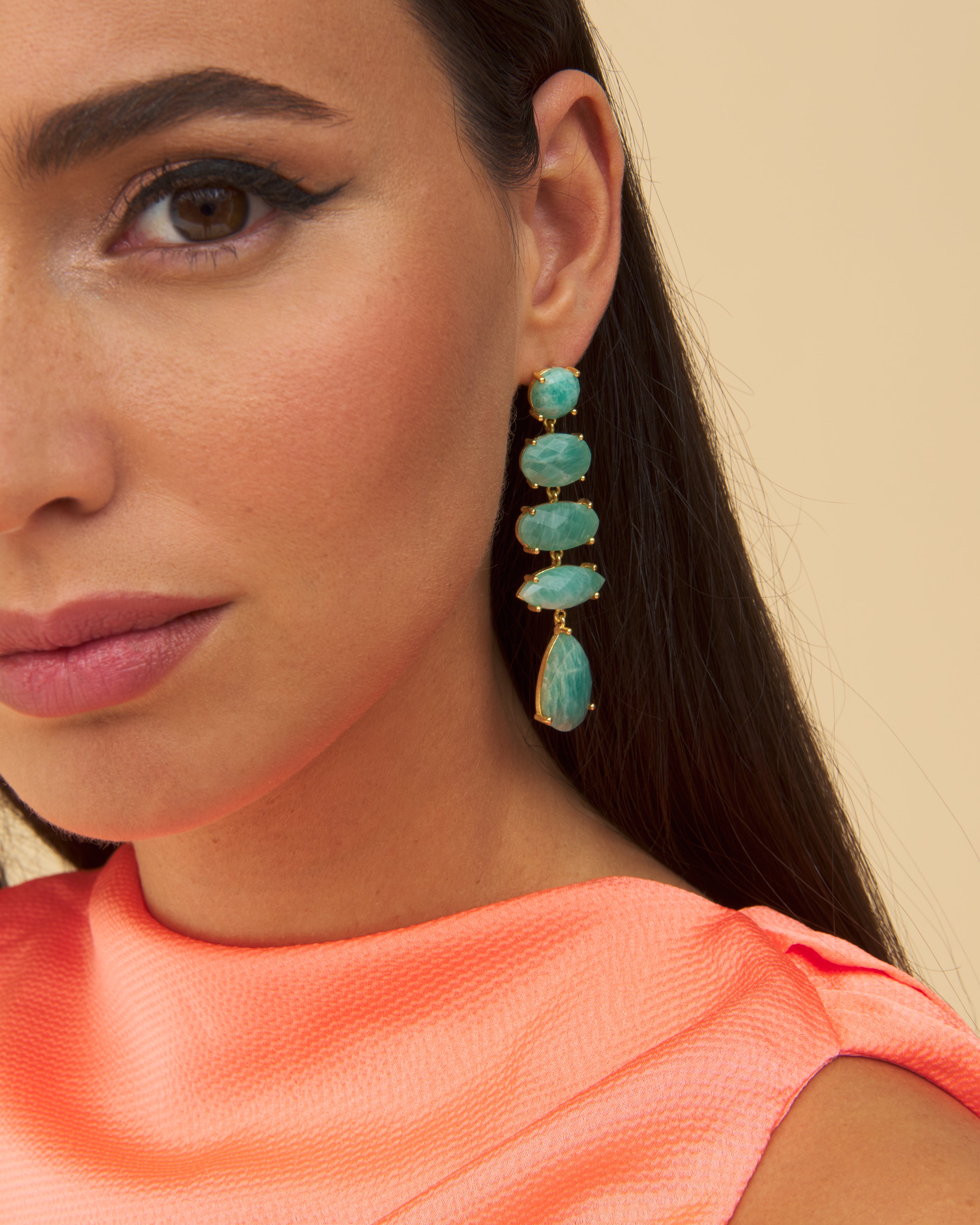 Pendientes Stones Paradise Verde agua de Tiahra