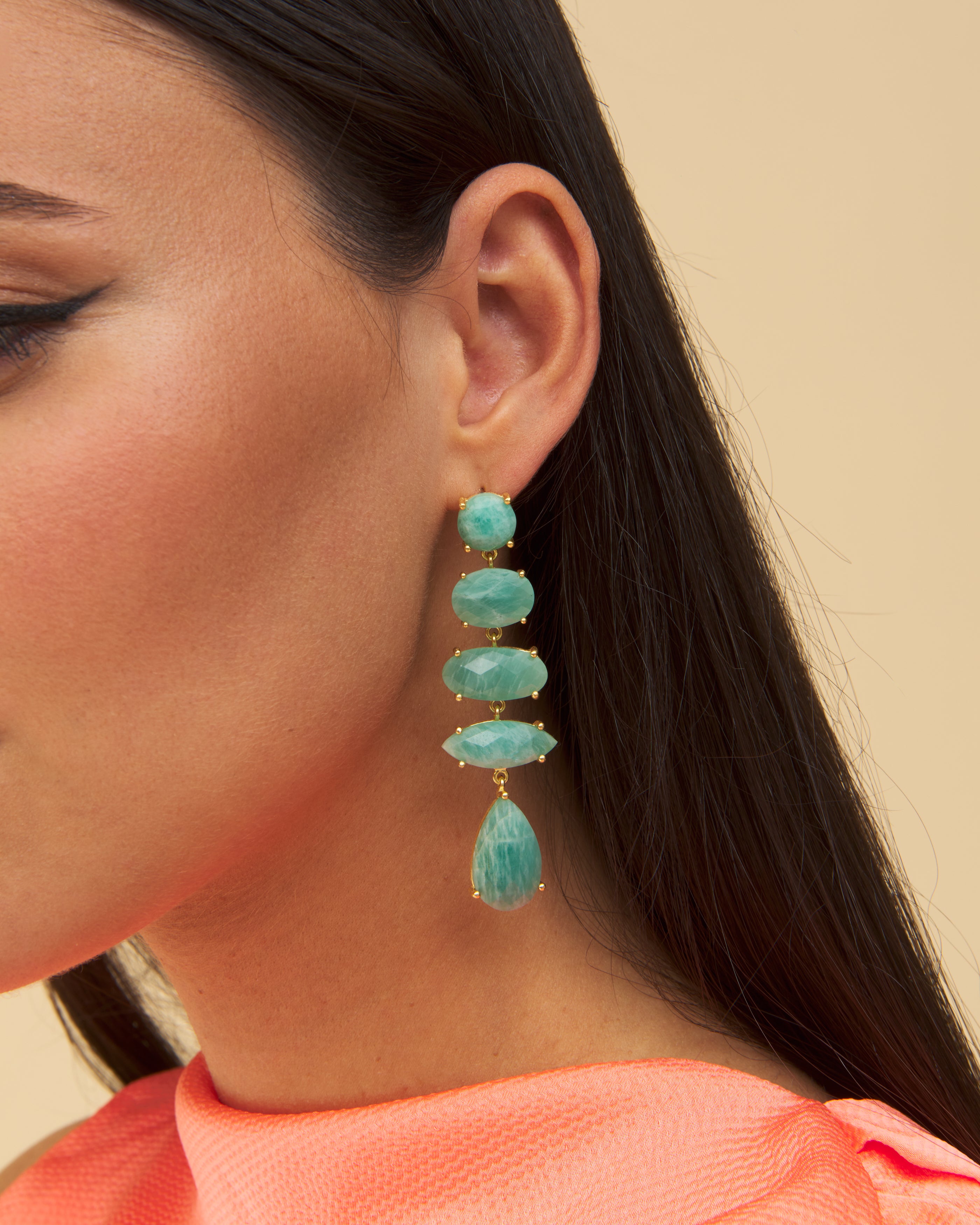 Pendientes Stones Paradise Verde agua de Tiahra