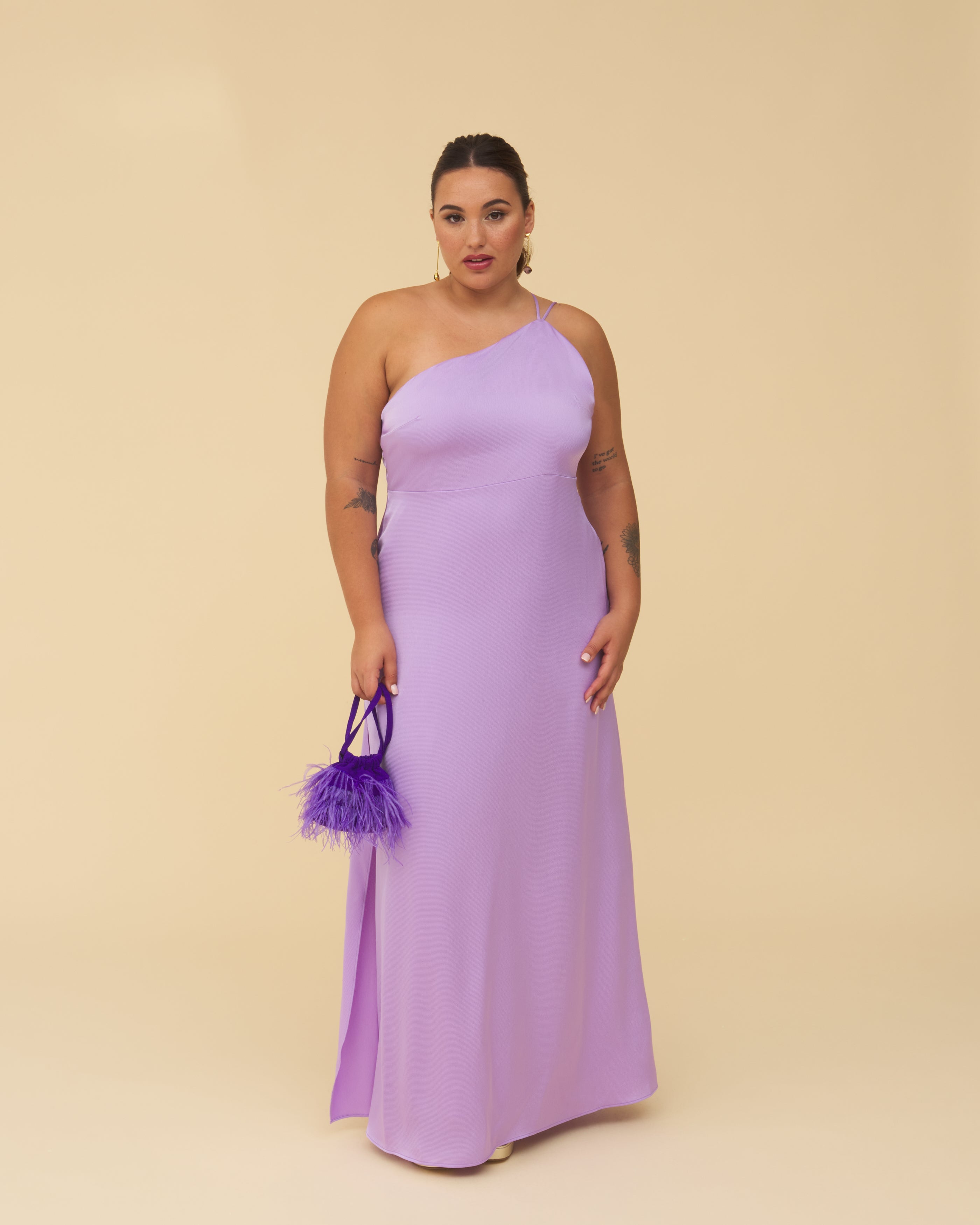 Bruna Feathers Petite Purple Bag