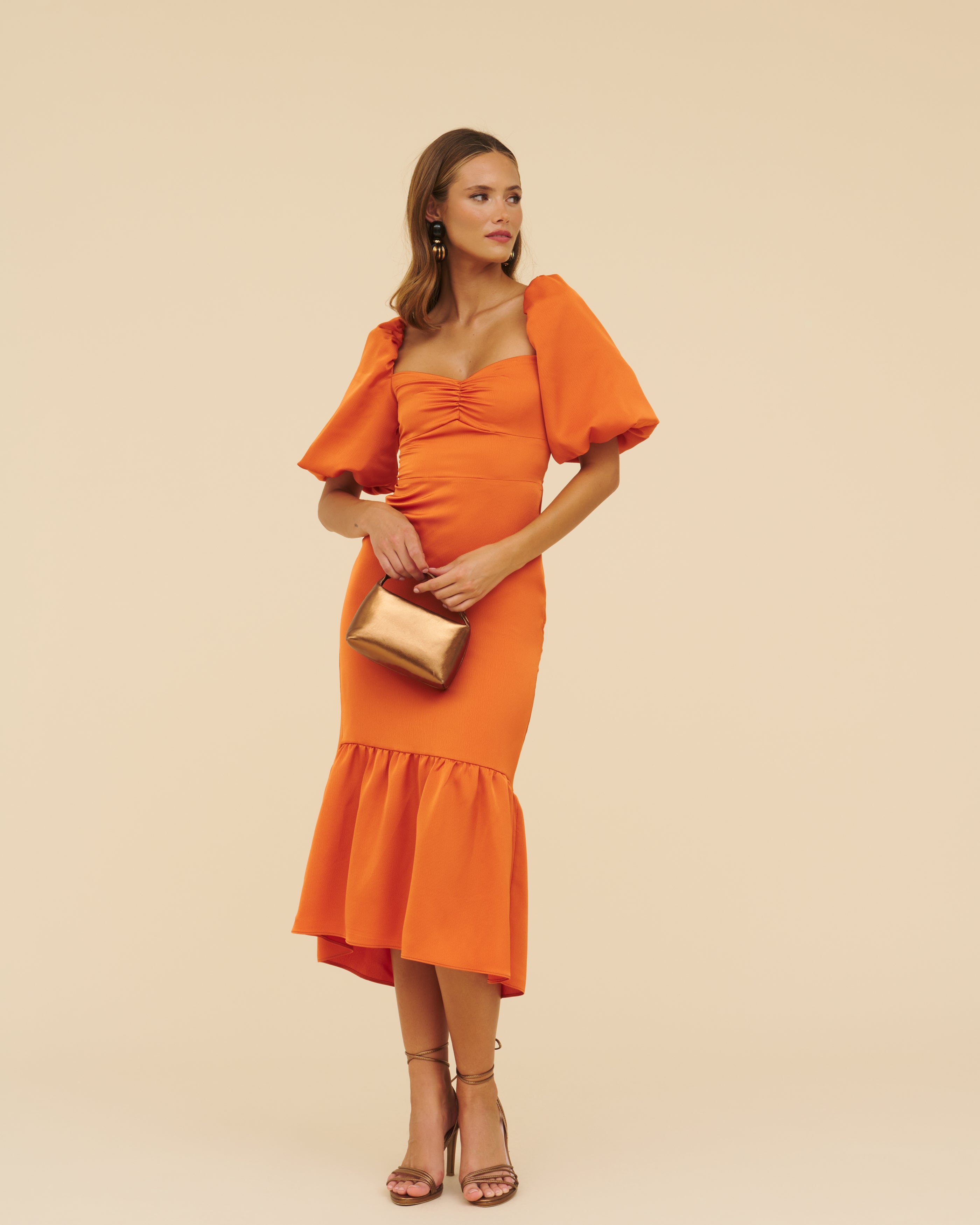 Luciana Russet Orange Dress