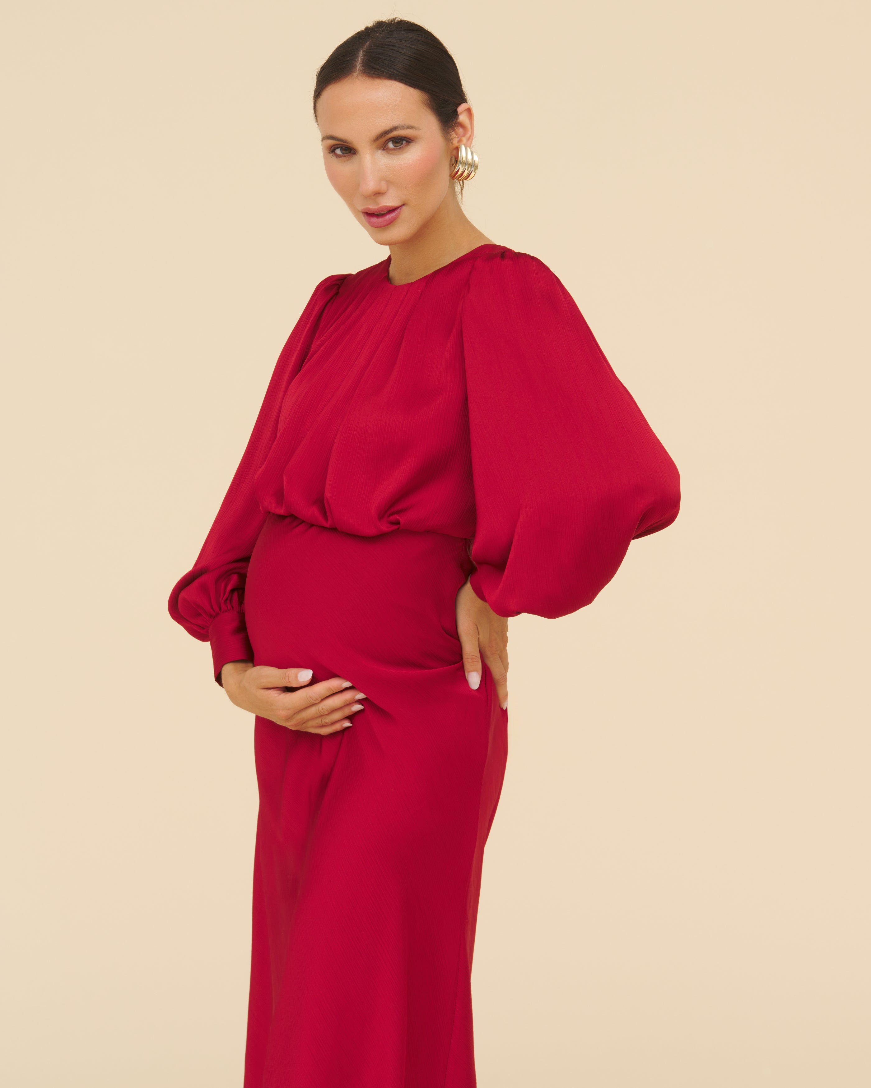 Janice Burgundy Dress