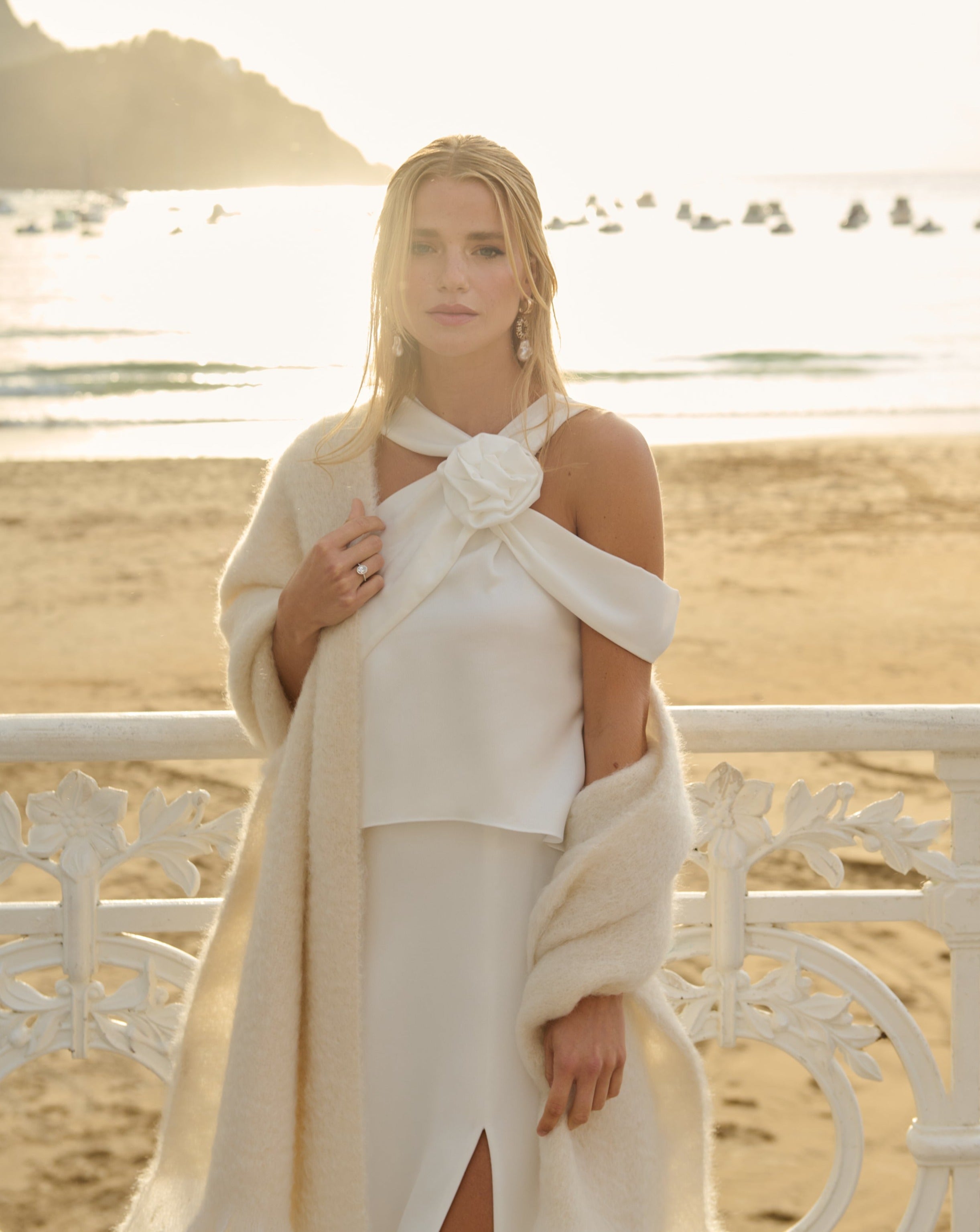 Mohair White Shawl