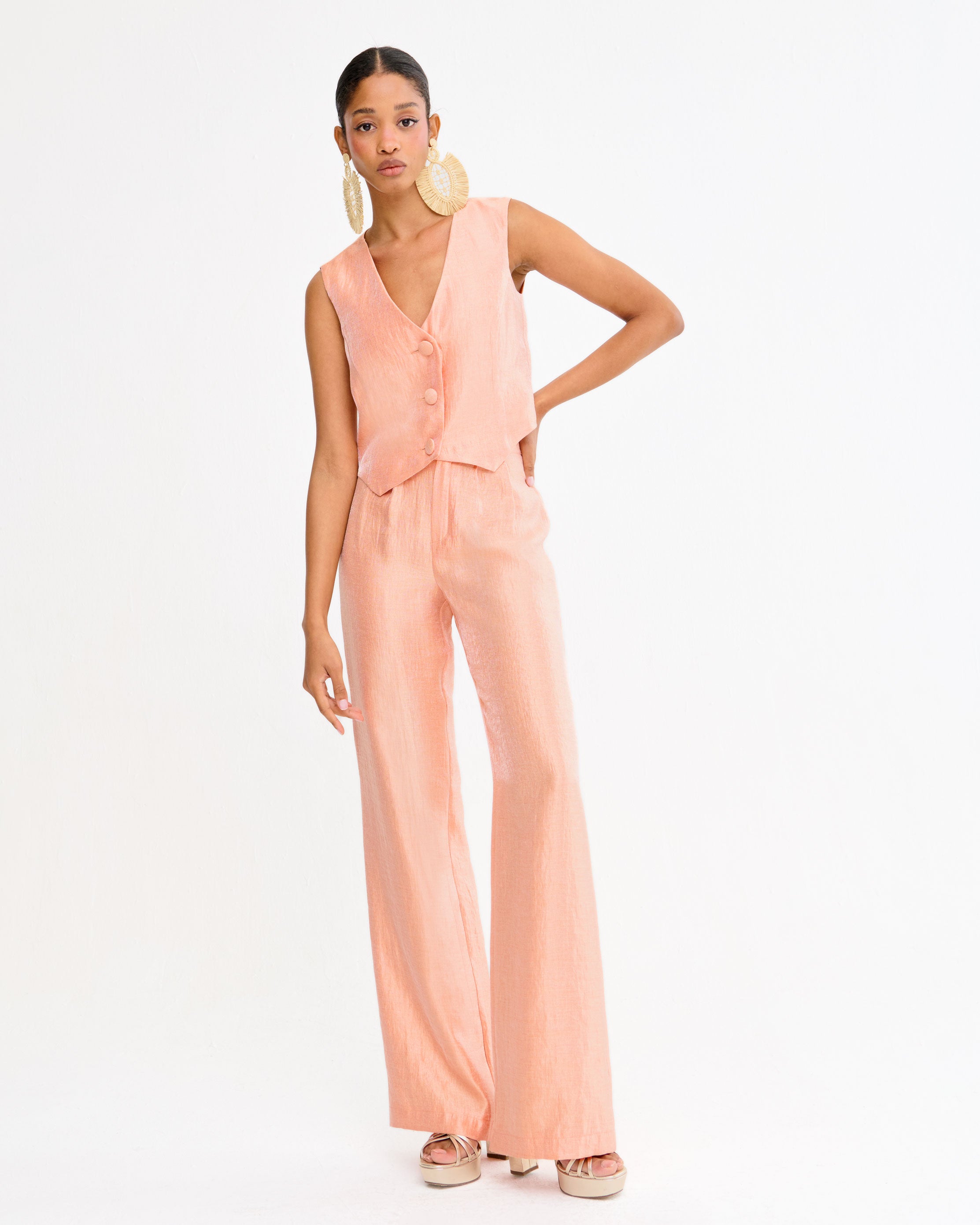 Estoril Peach Trousers