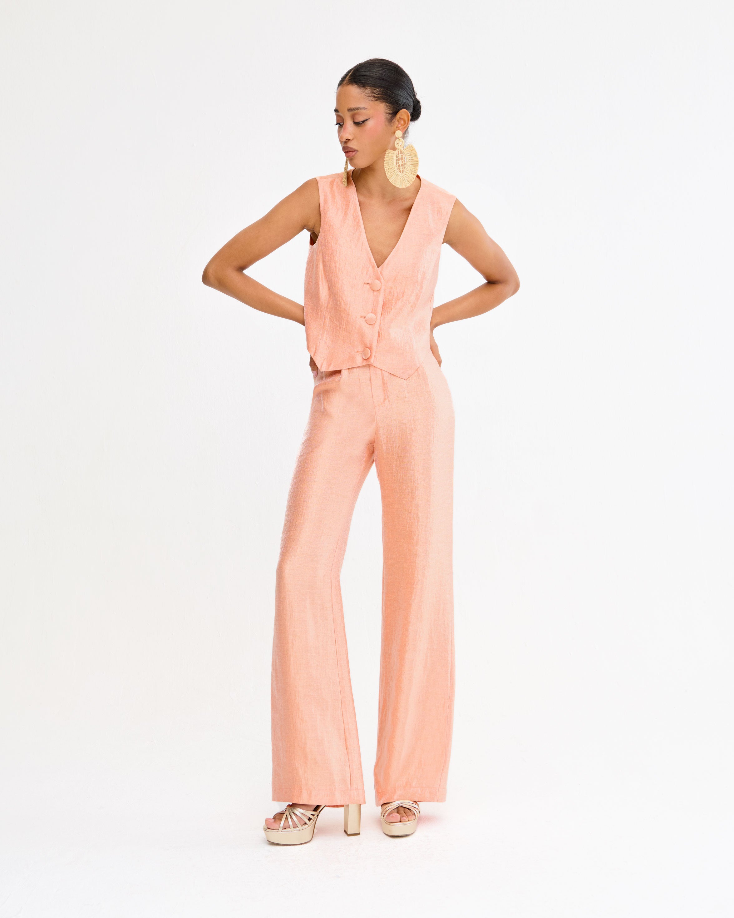 Estoril Peach Trousers