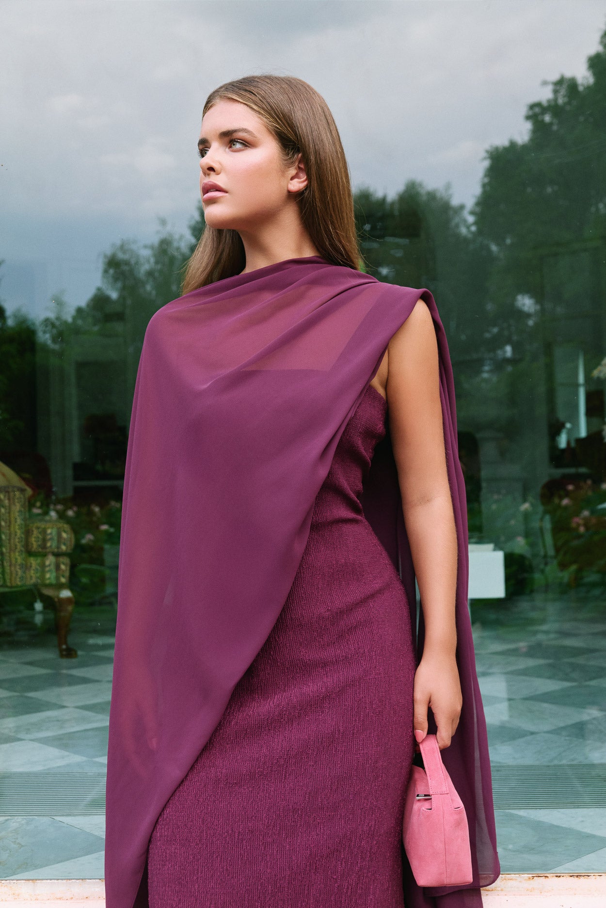 Tosca Aubergine Shawl