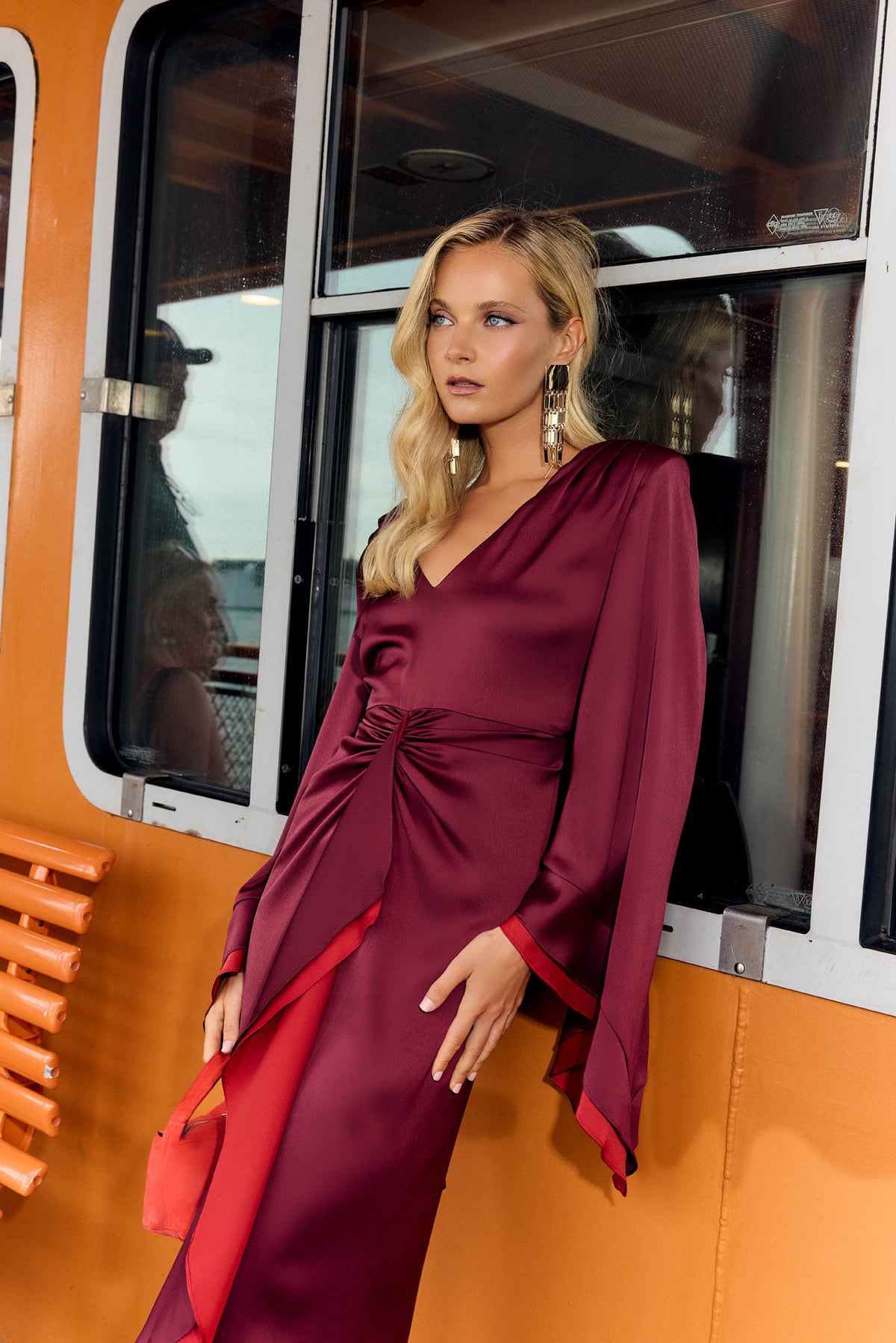 burgundy dress for wedding long sleeve Audrey Size - UK/EURO:8/41 and evening events fit:Skirts Shoes Combination Brown Shoes