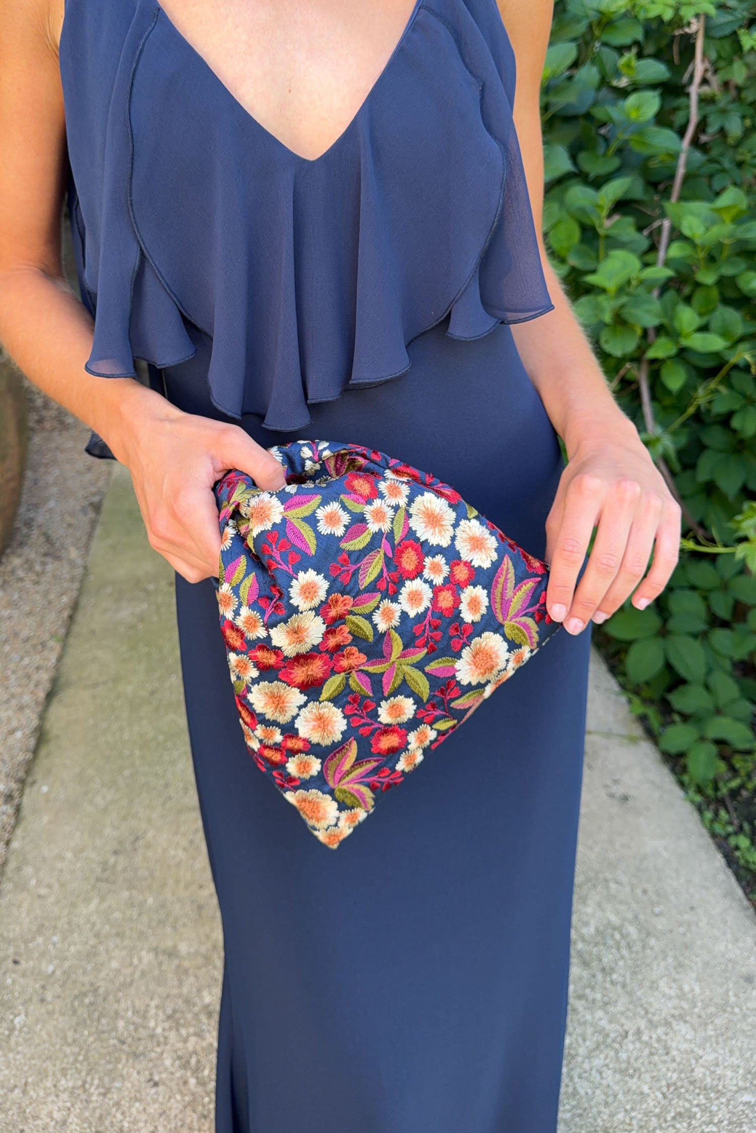 Bolso Ámbar Pettite Flores Marino