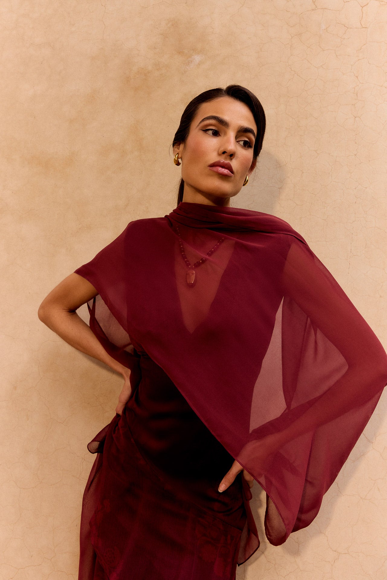 Tosca Maroon Shawl