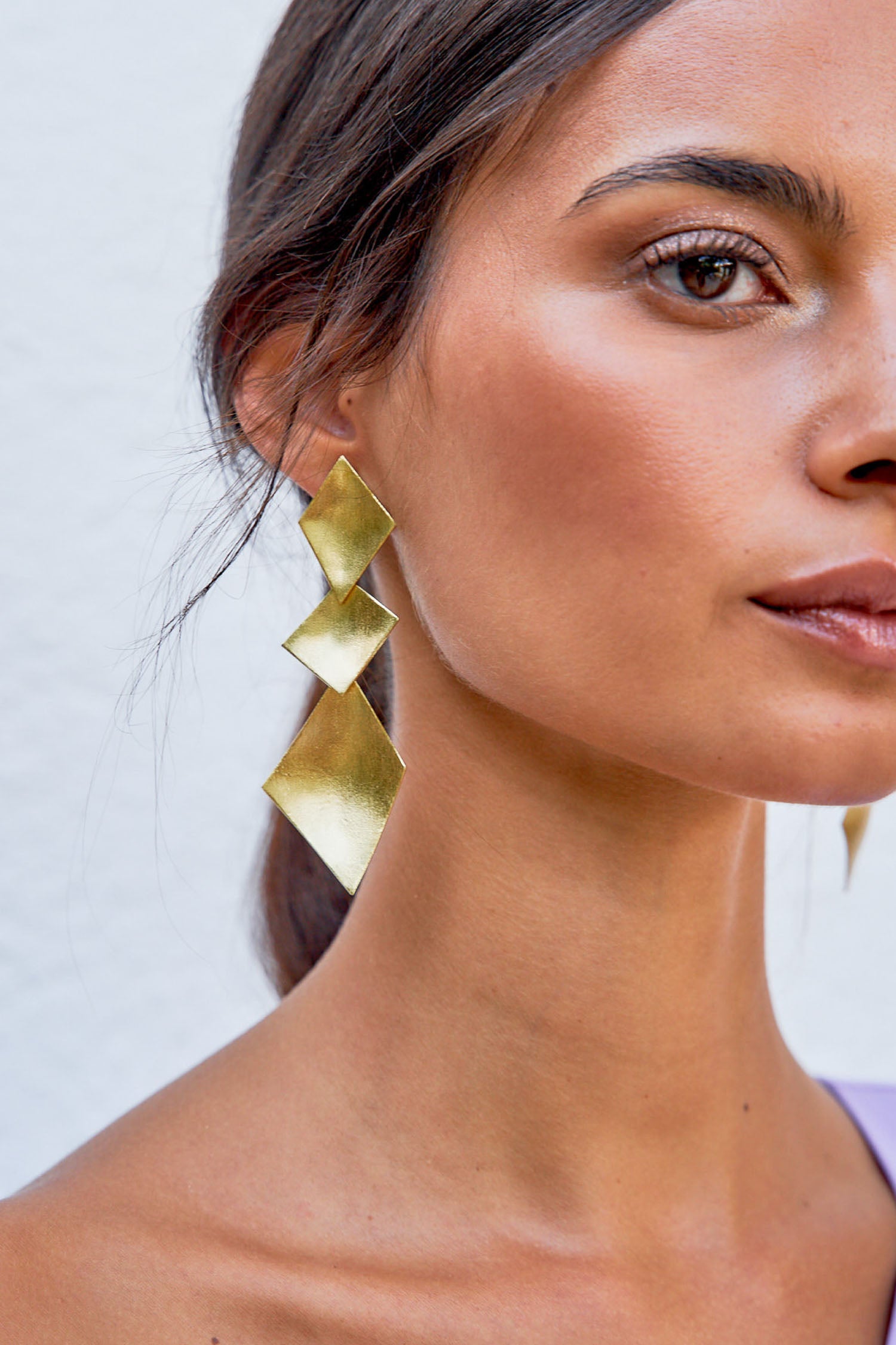 Pendientes Rombos grandes Dorado de Tiahra