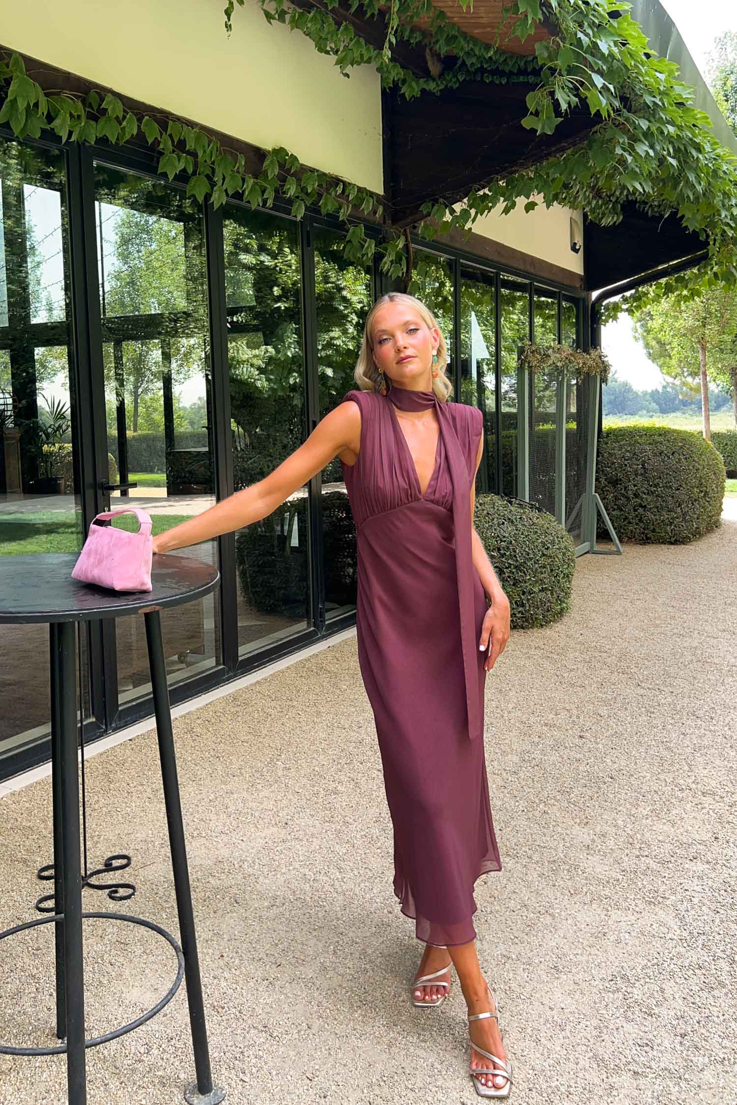 Clarissa Dress Aubergine Clarissa Dress Aubergine
