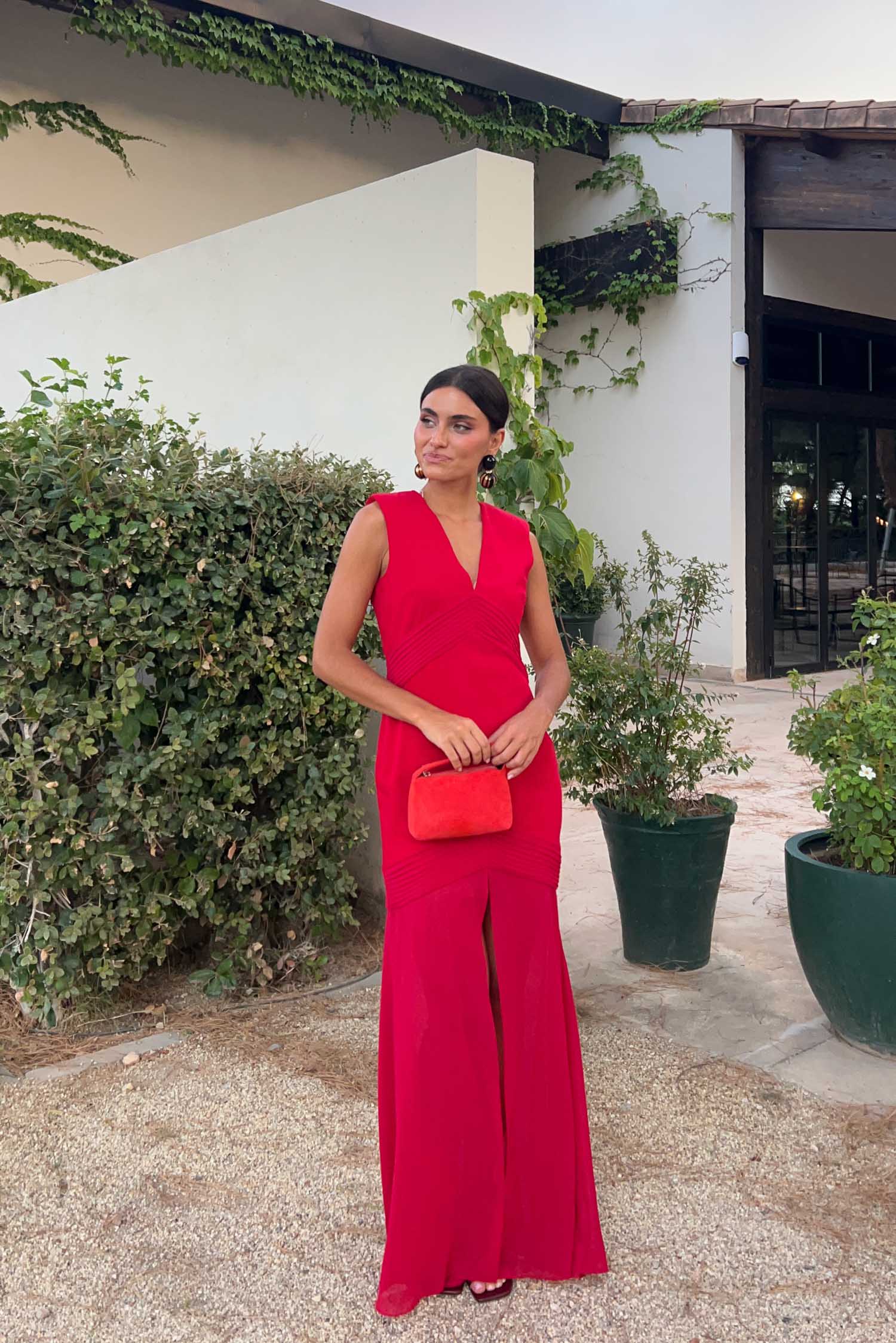 Vestido Venetia Carmín