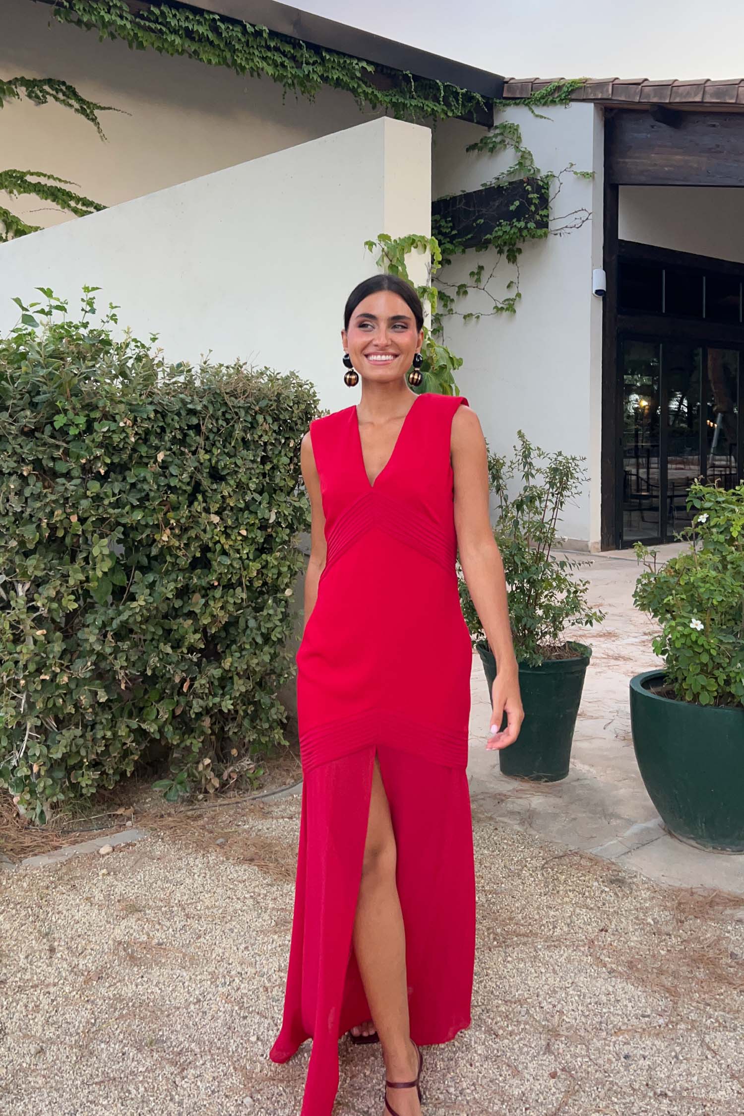 Vestido Venetia Carmín