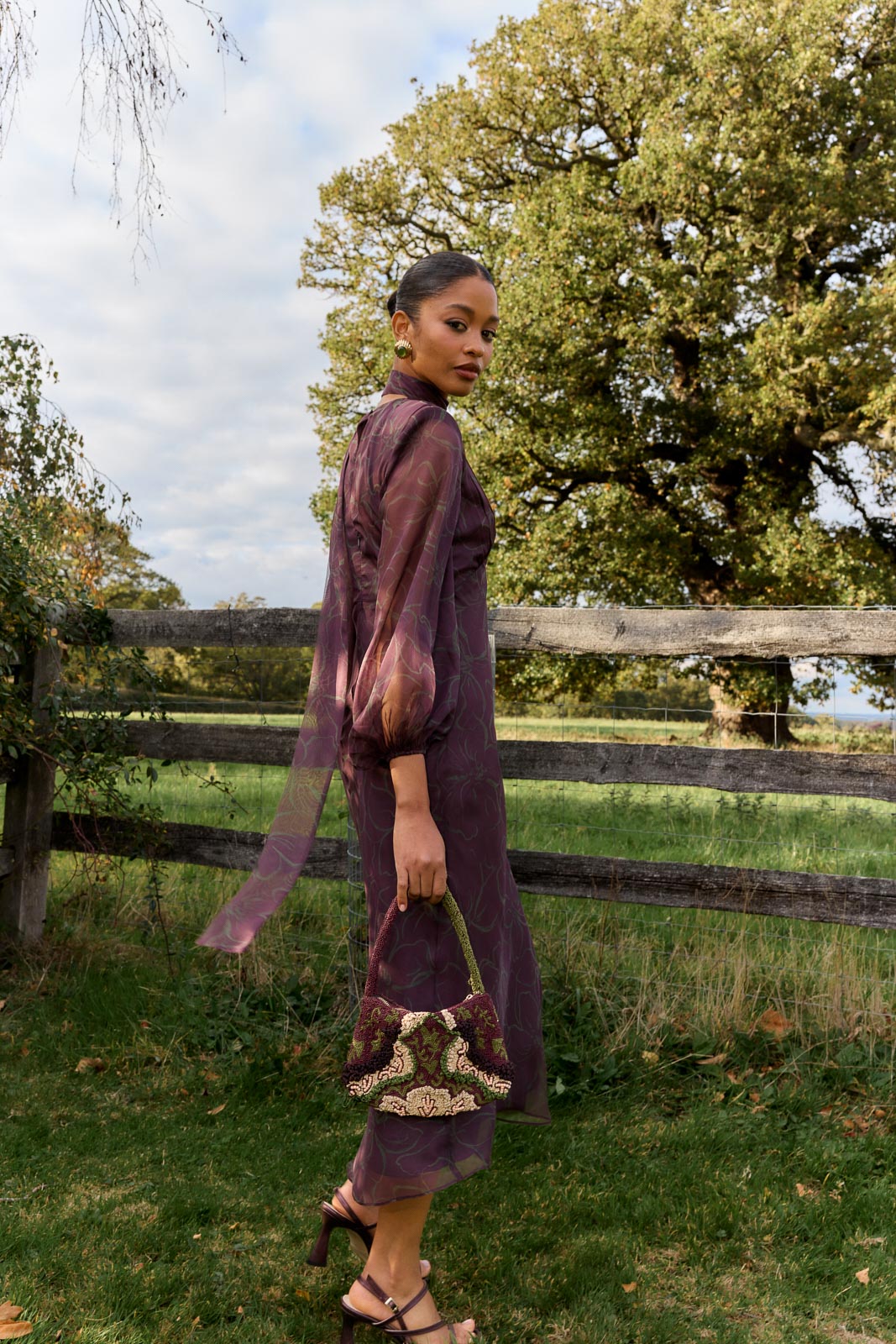 Nabuco Dress Floreza Burgundy
