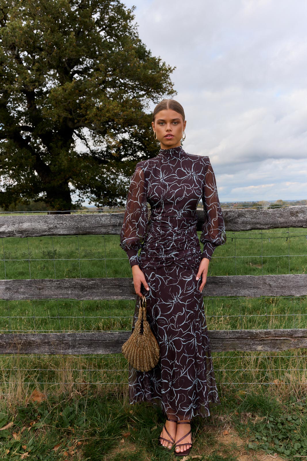 Robe Solene Floreza Brown