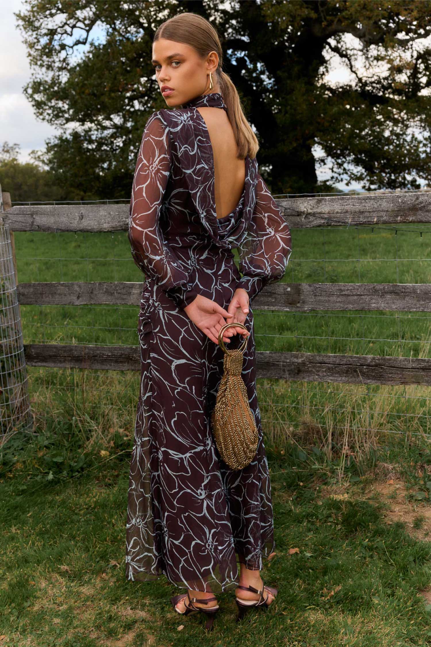 Robe Solene Floreza Brown
