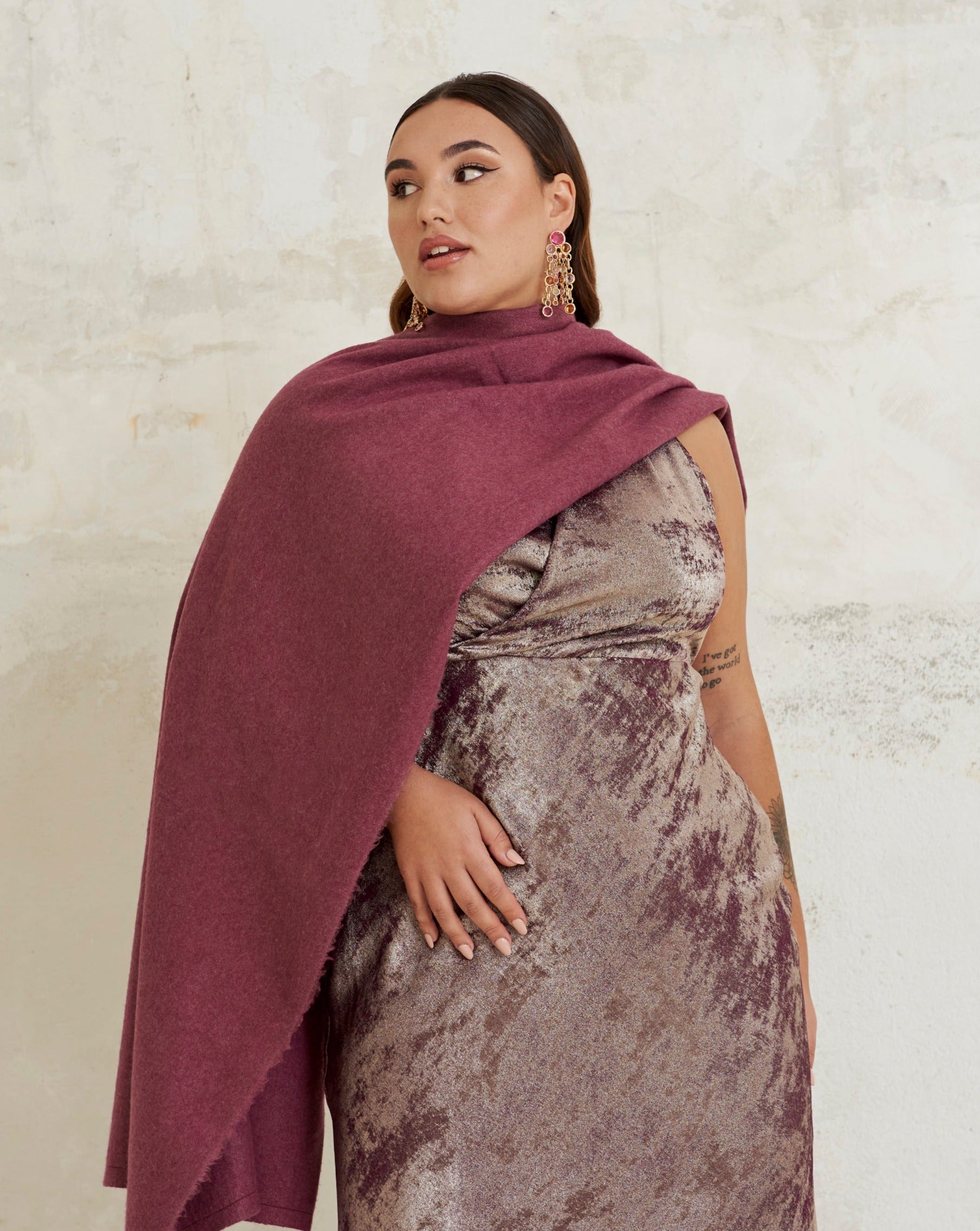 Châle en mohair Prune