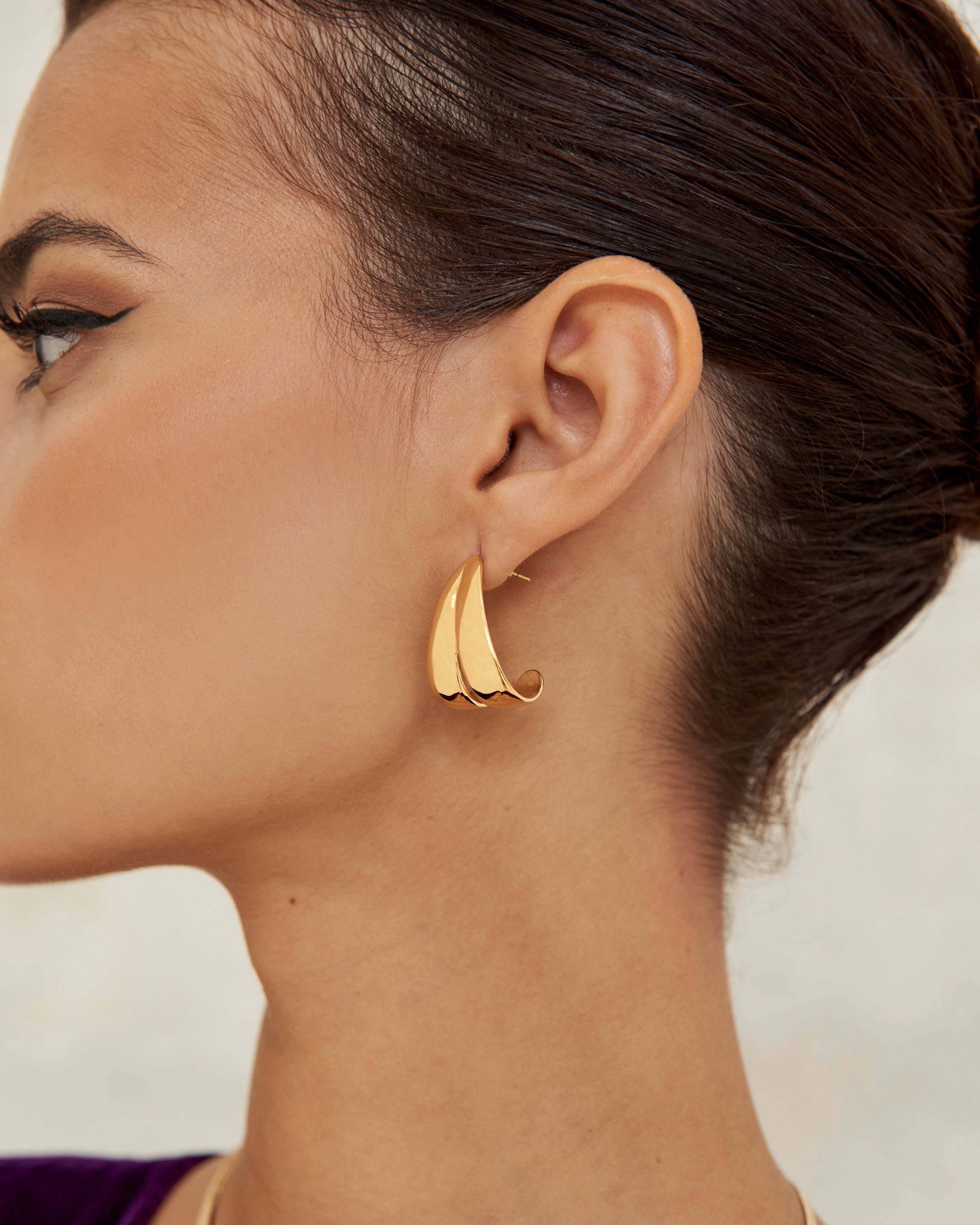 Double Hoop Gold Earrings