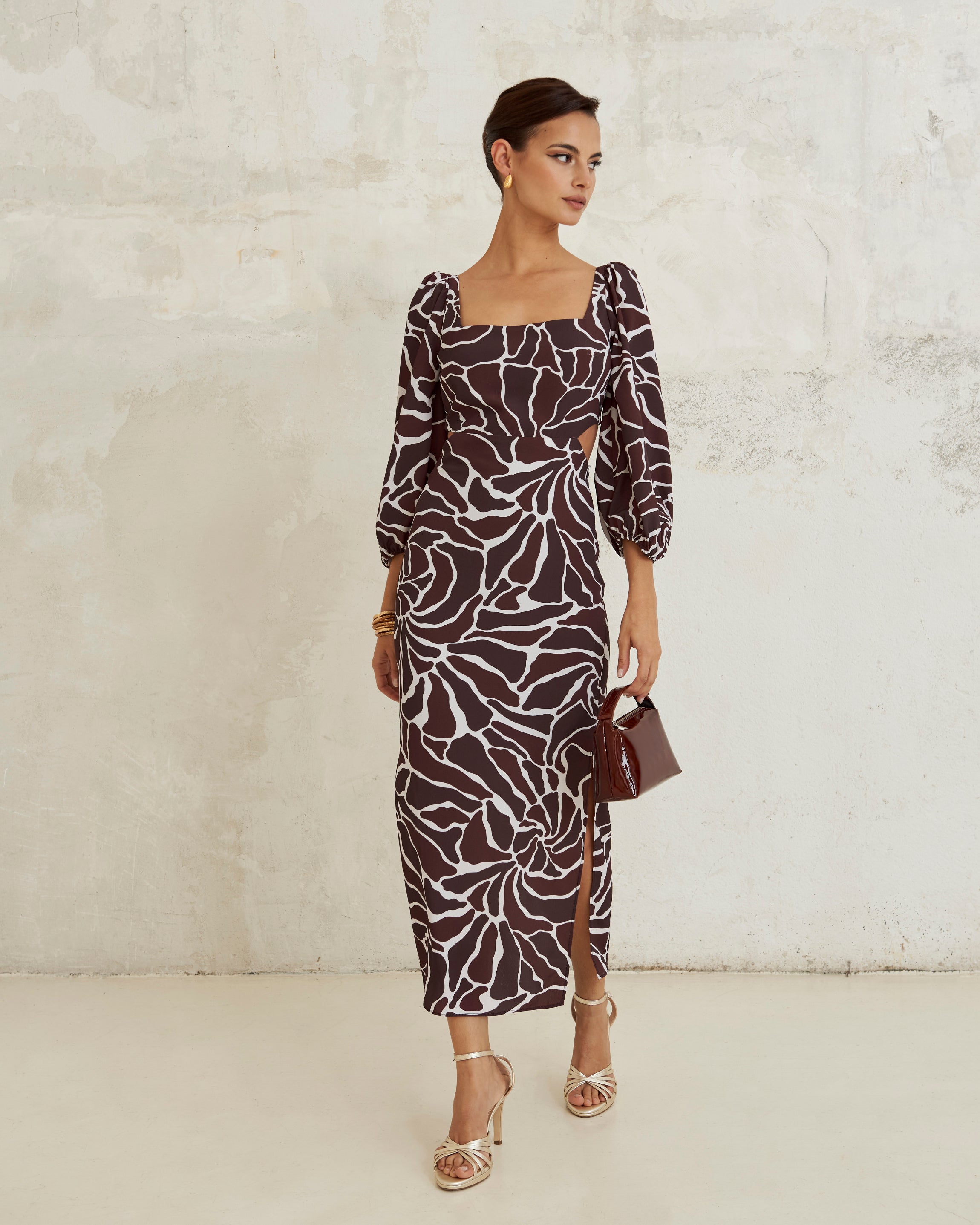 Edna Arrecife marrón Dress