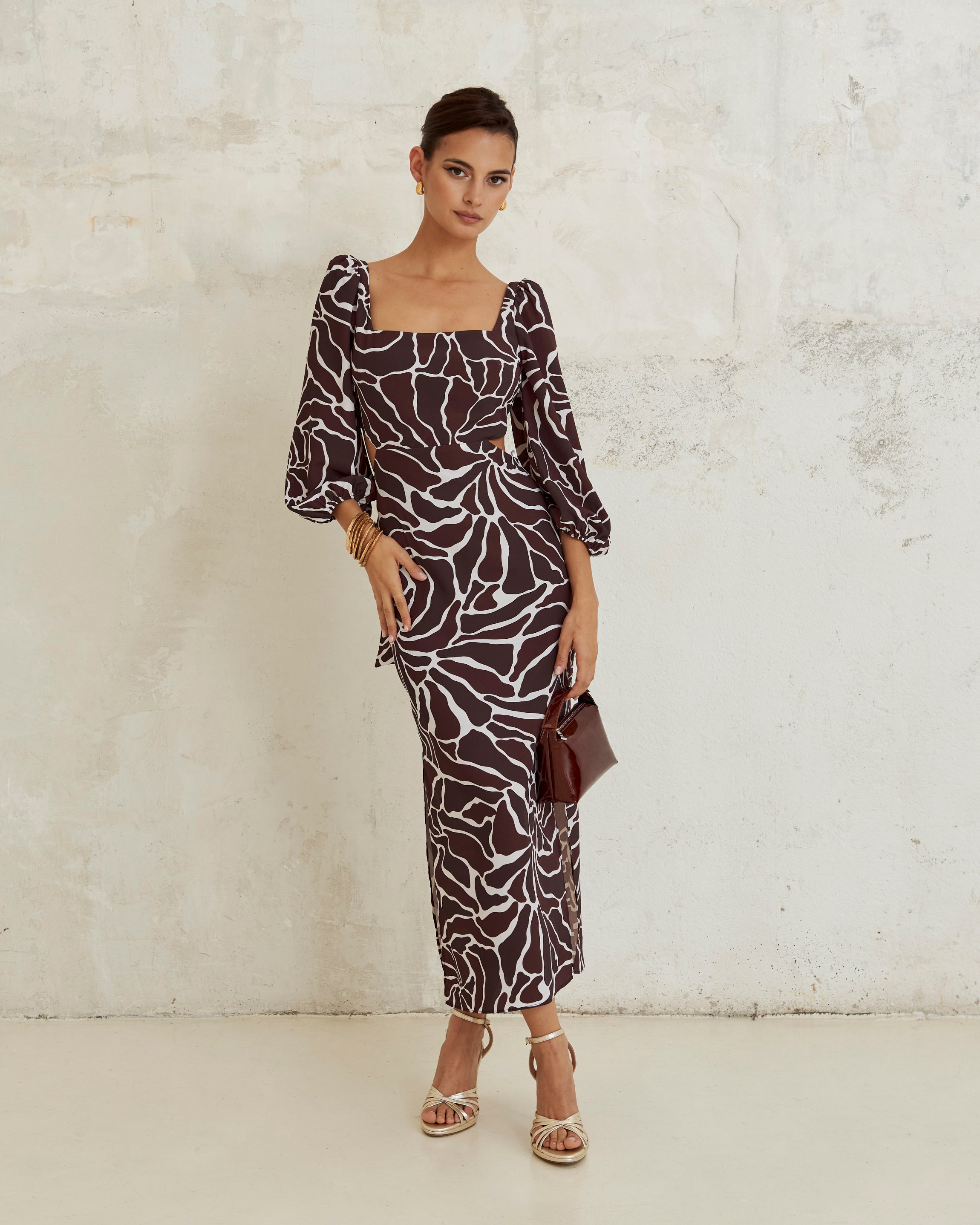 Edna Arrecife marrón Dress
