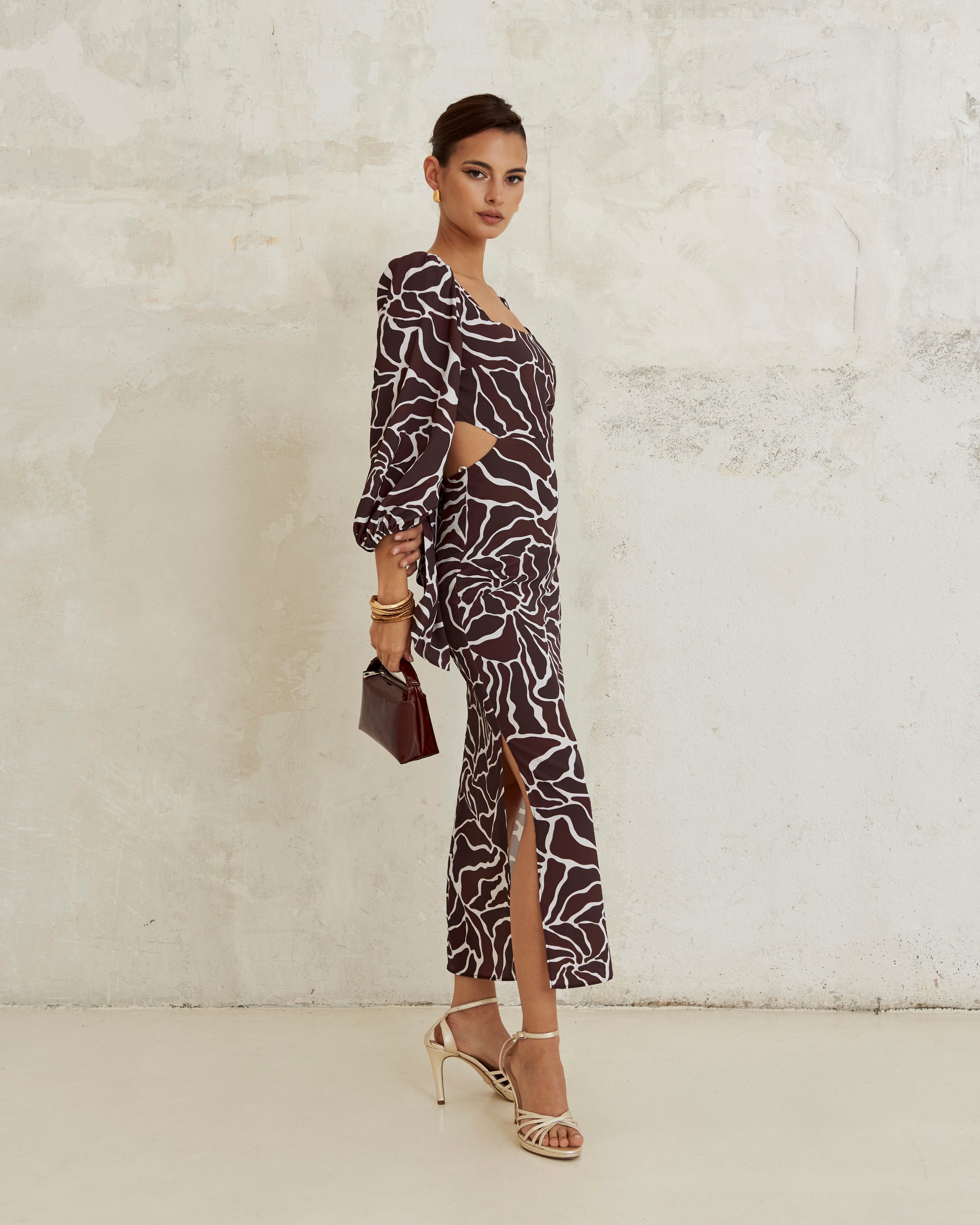 Edna Arrecife marrón Dress