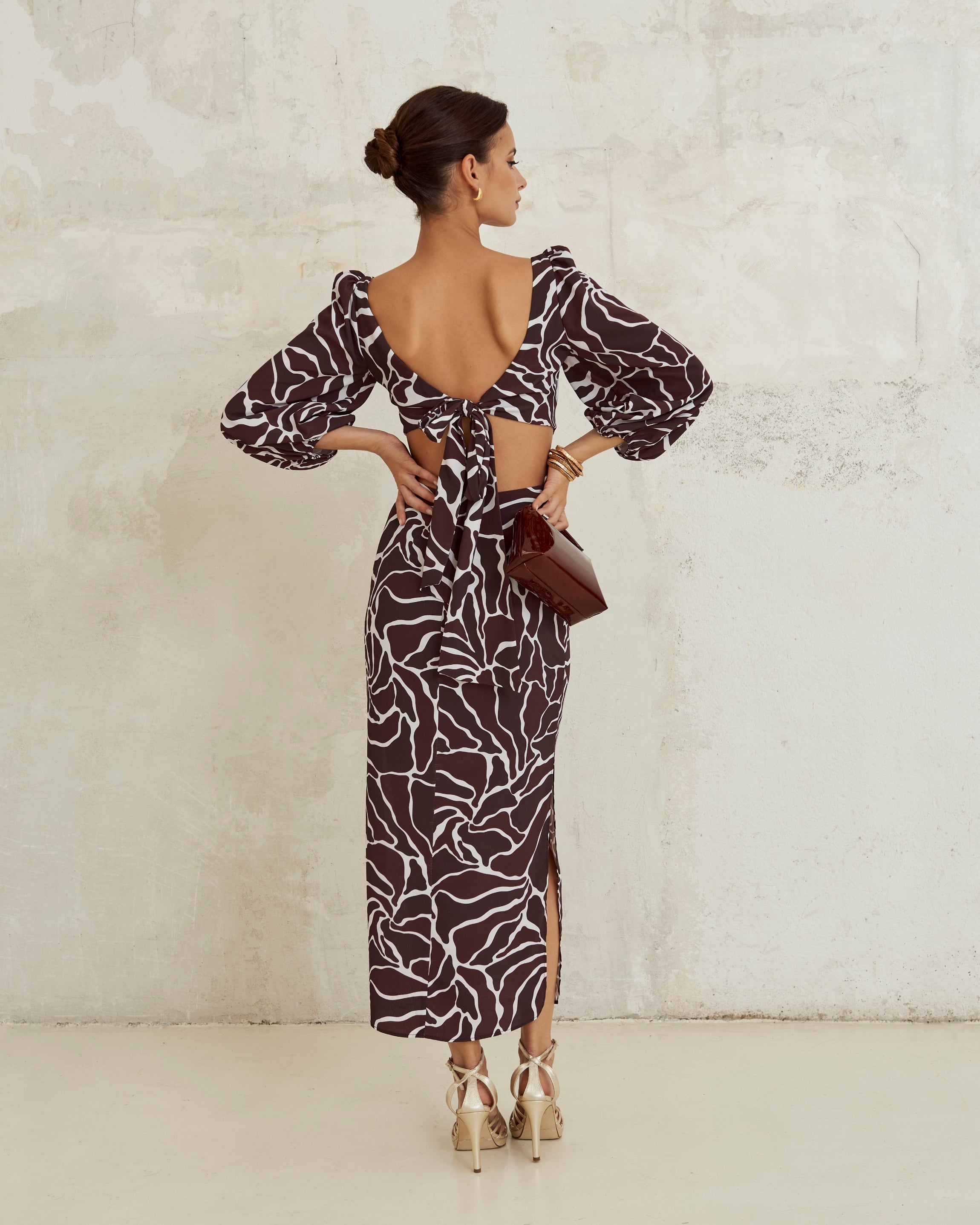 Edna Arrecife marrón Dress