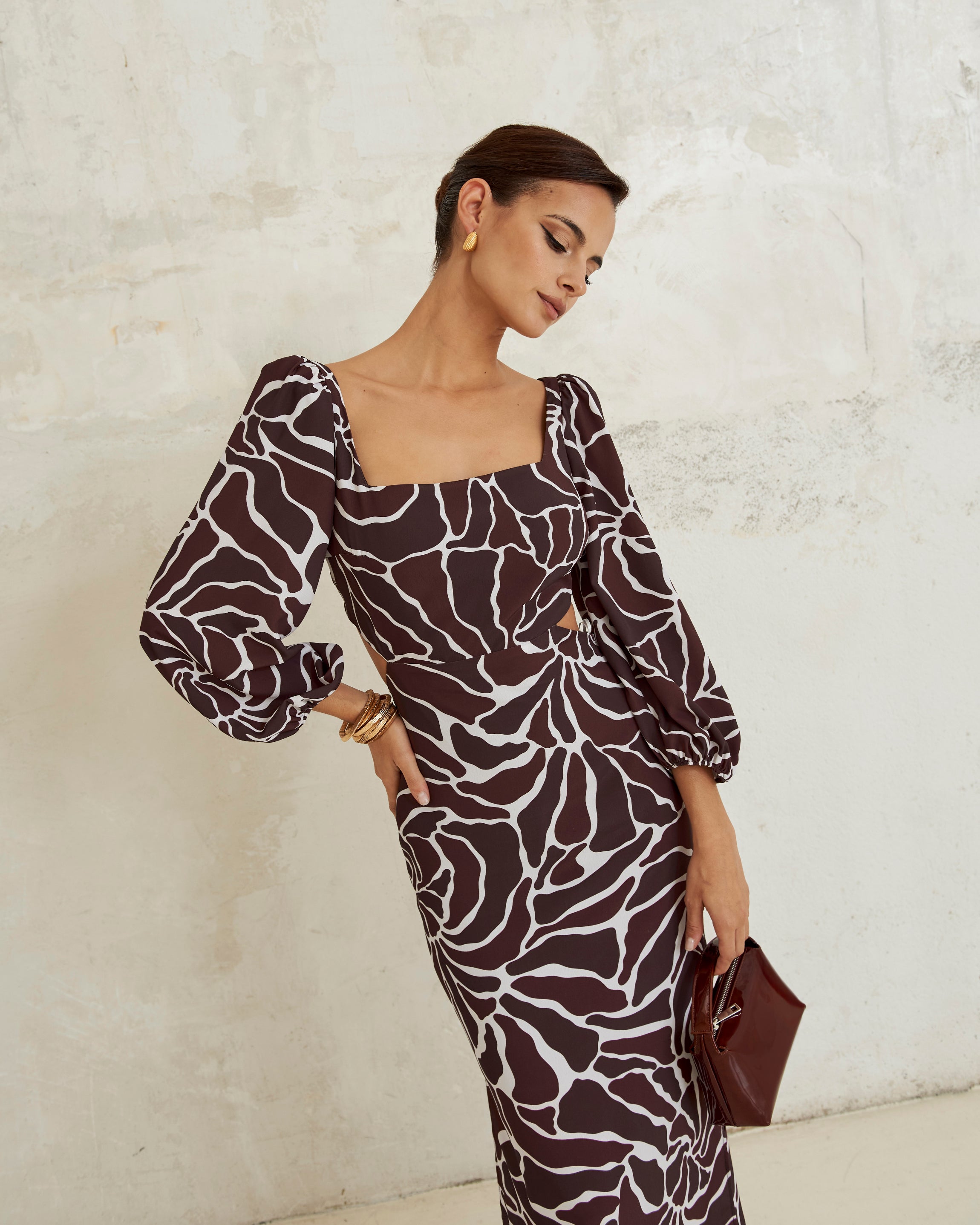 Edna Arrecife marrón Dress
