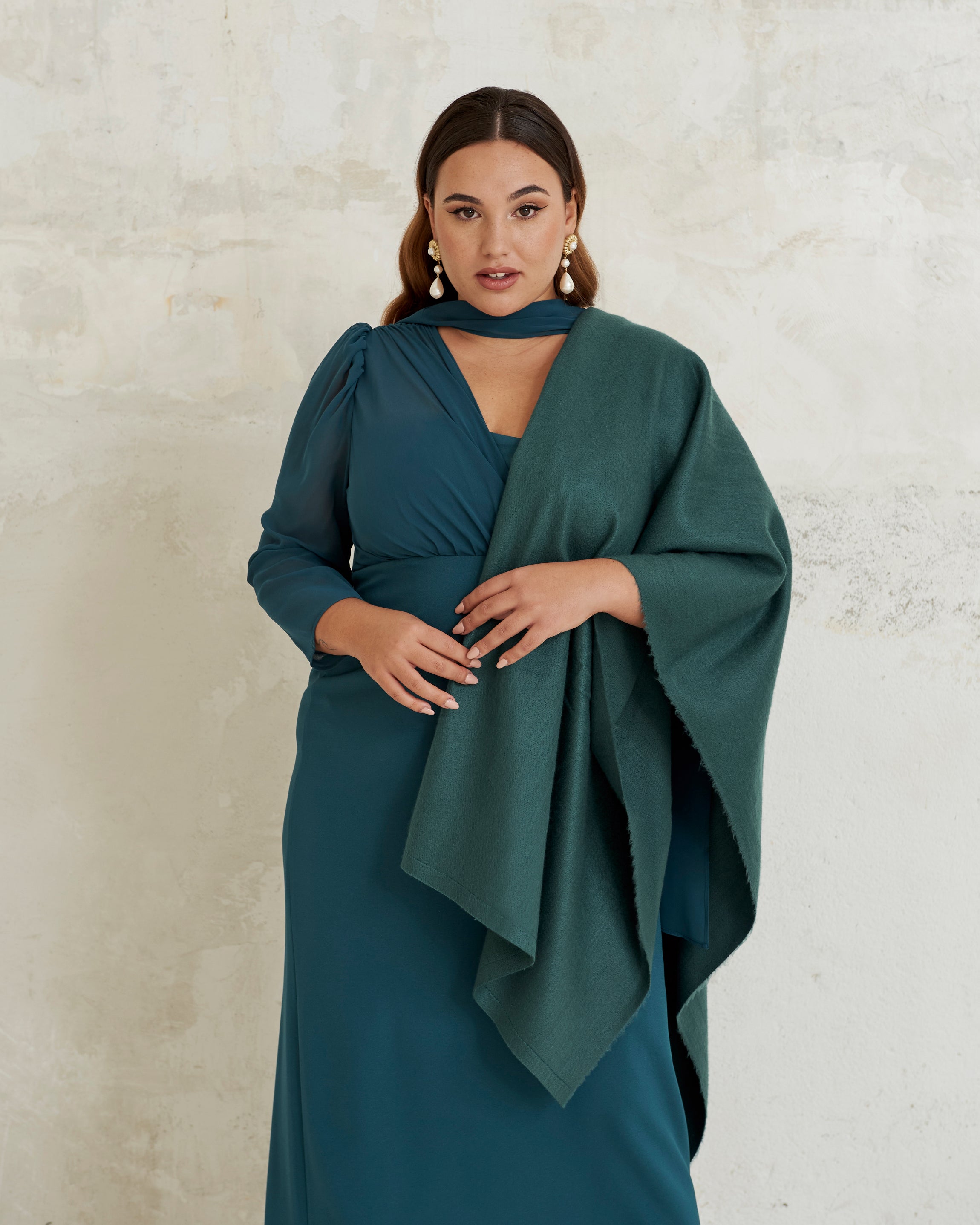 Châle en mohair Bleu pétrole