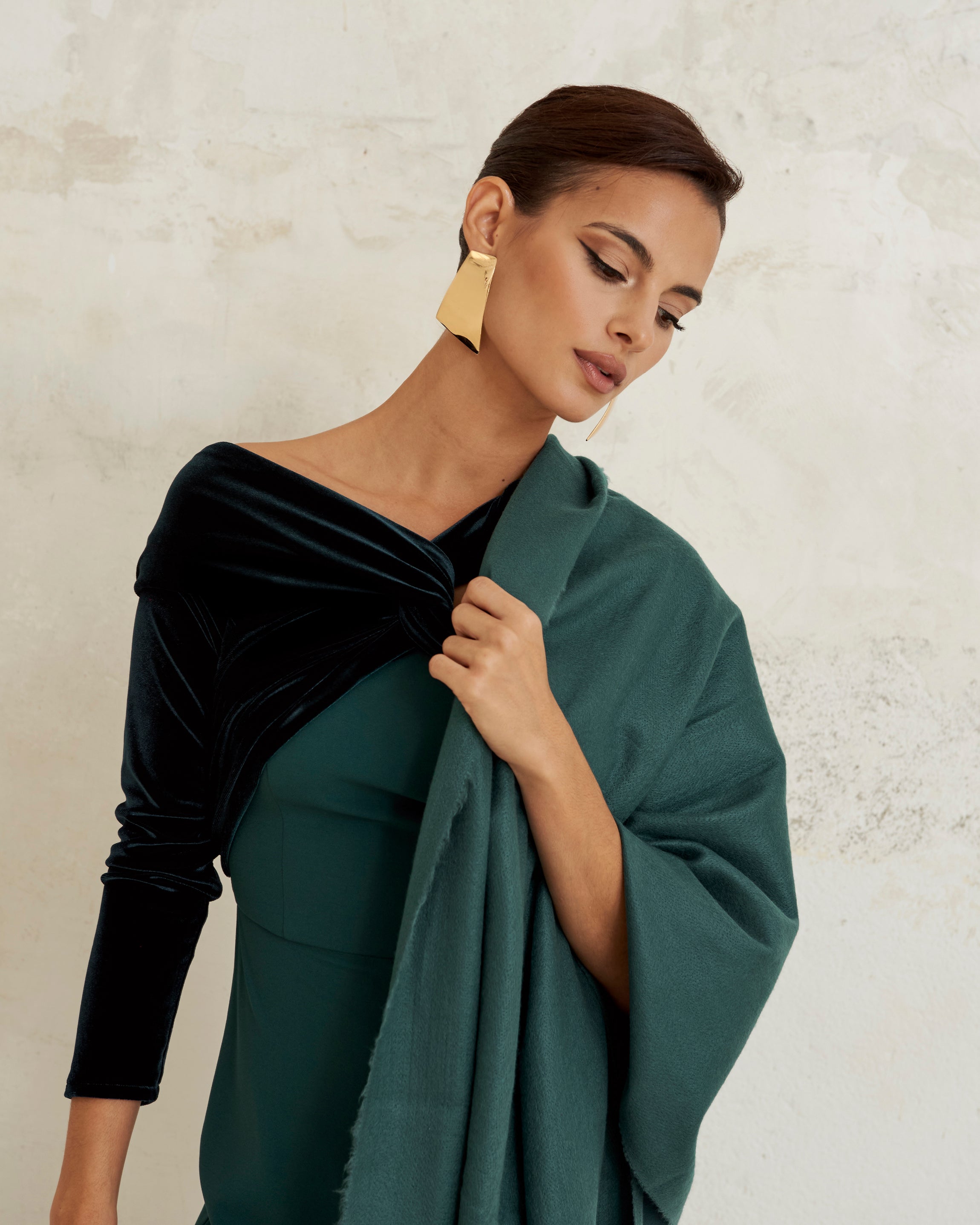 Châle en mohair Bleu pétrole