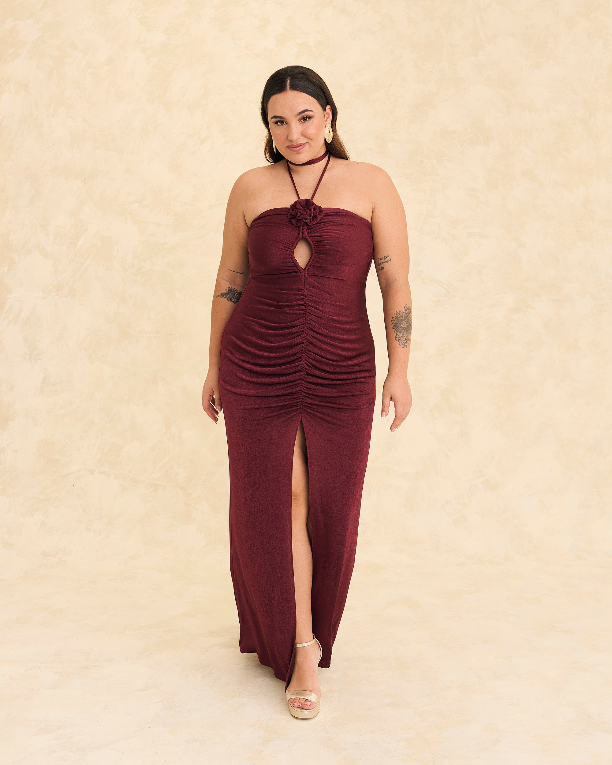 Zahara Burgundy Dress