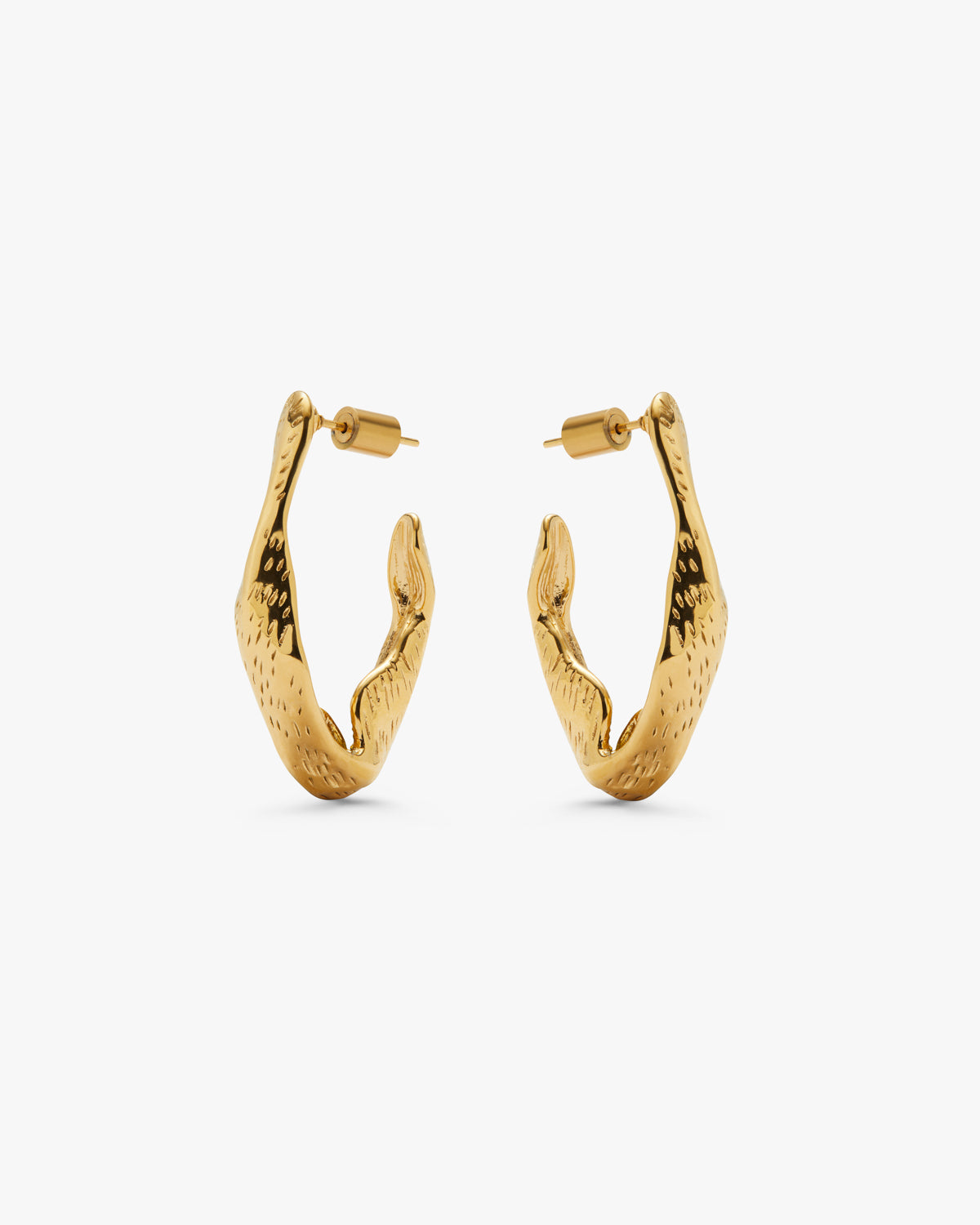 Irregular Half-Hoop Gold Earrings