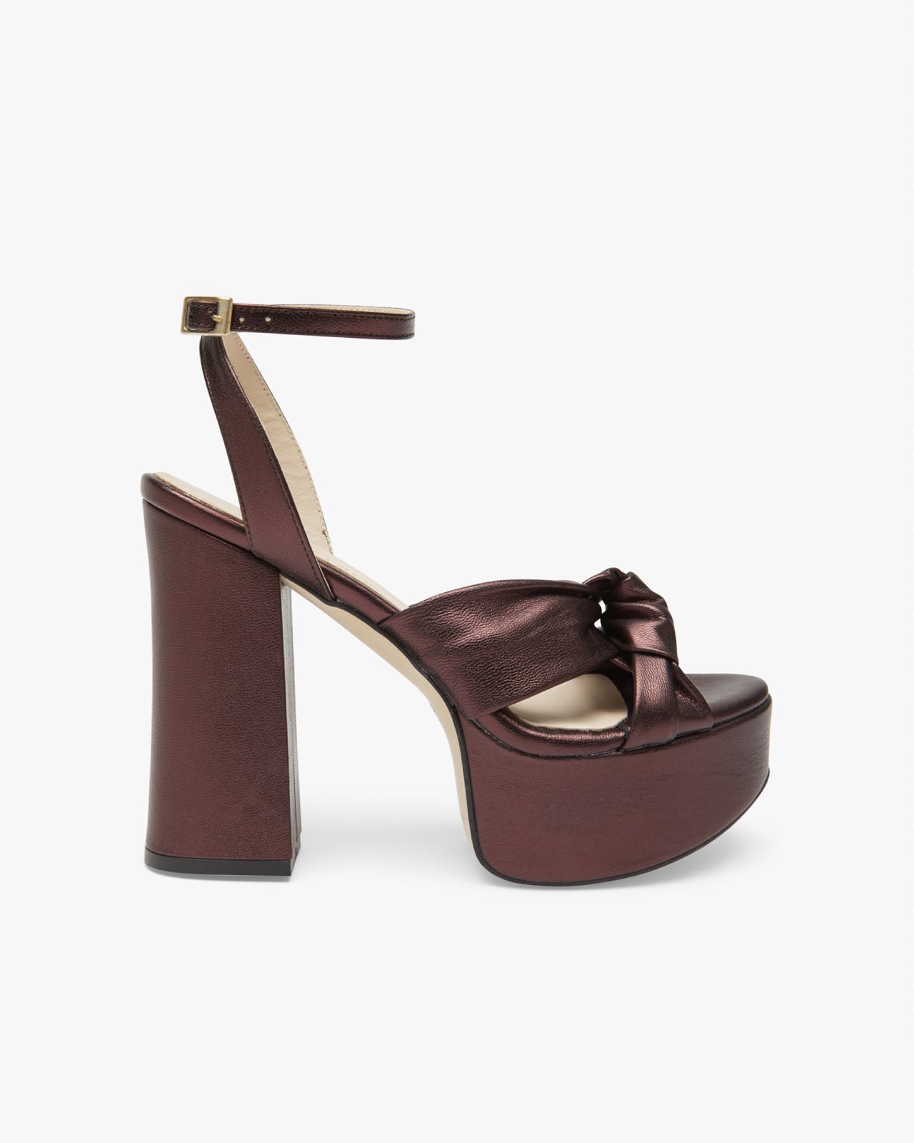 Sandales Greta Block Bordeaux Metal