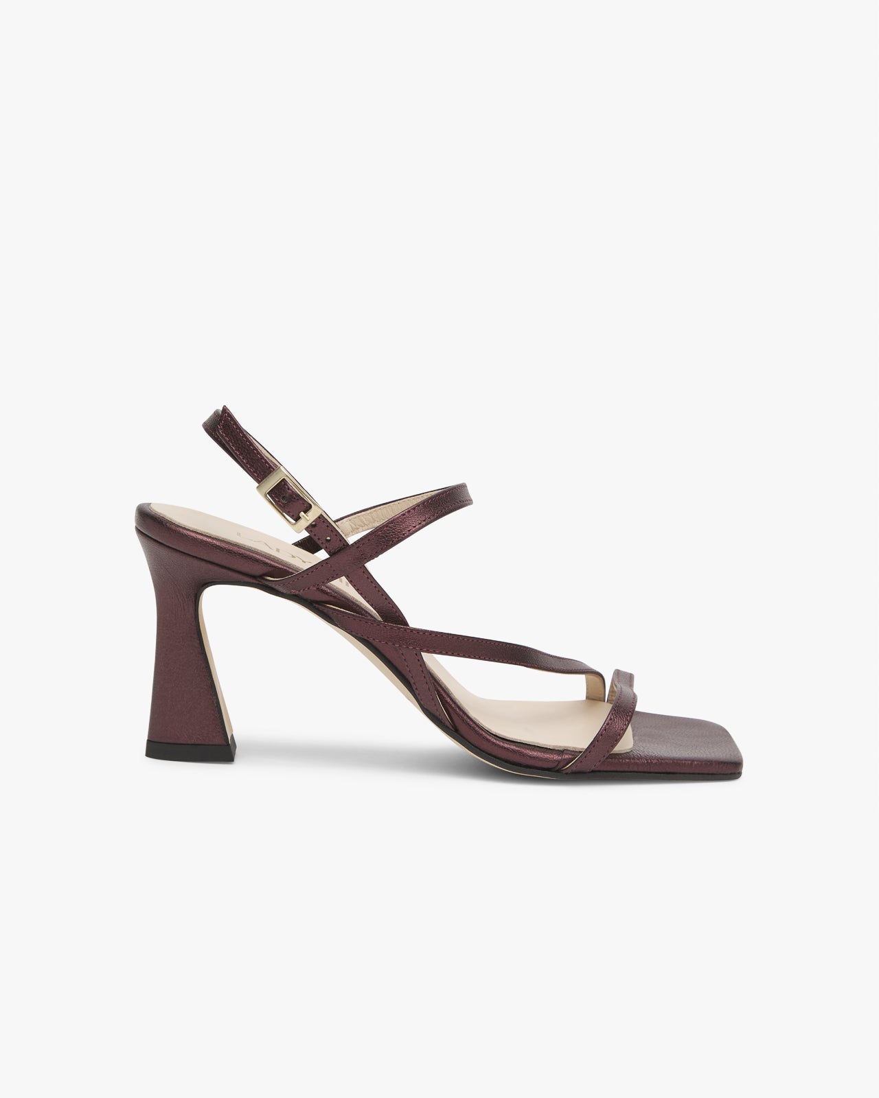 Regina Metallic Burgundy Sandals