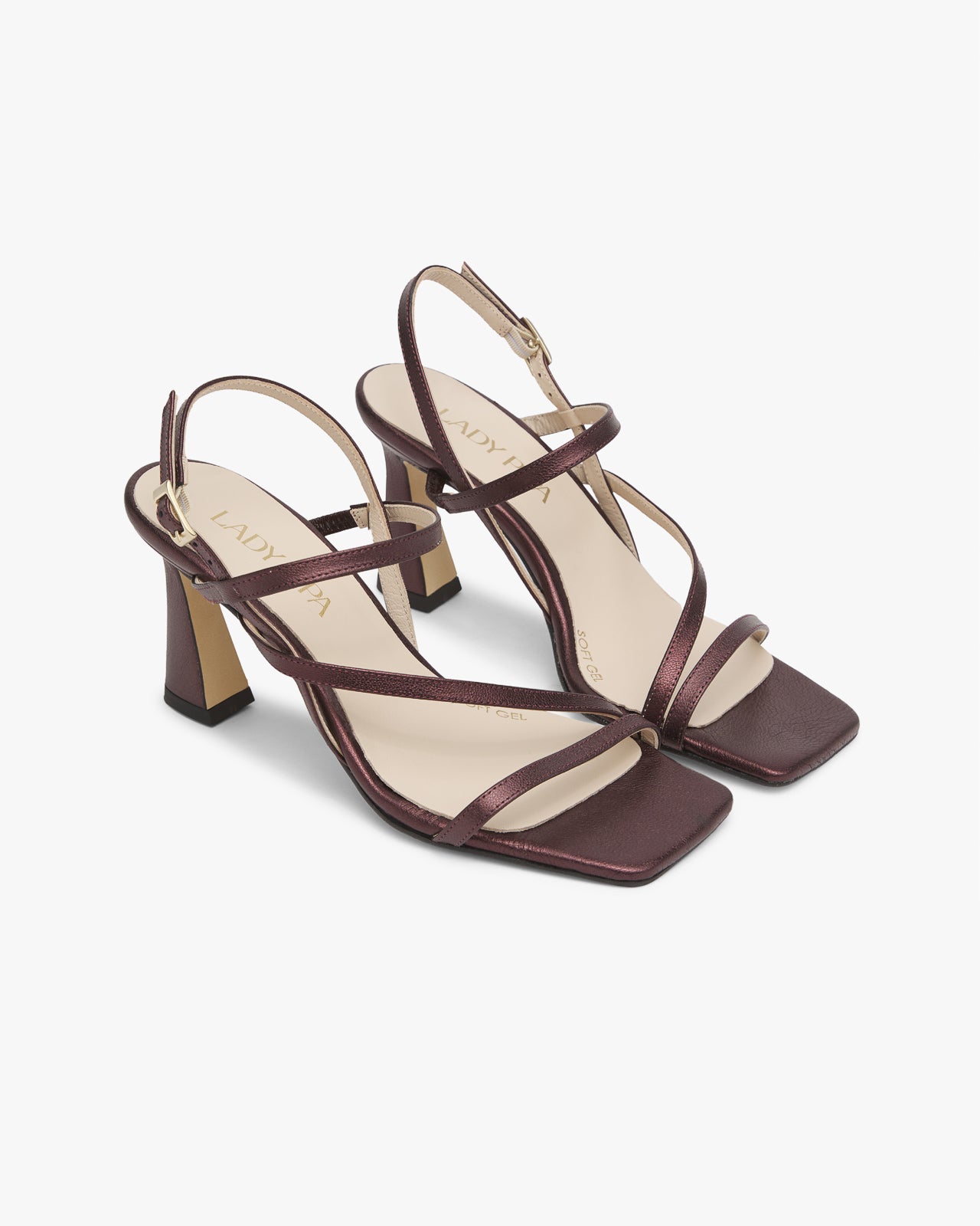 Regina Metallic Burgundy Sandals
