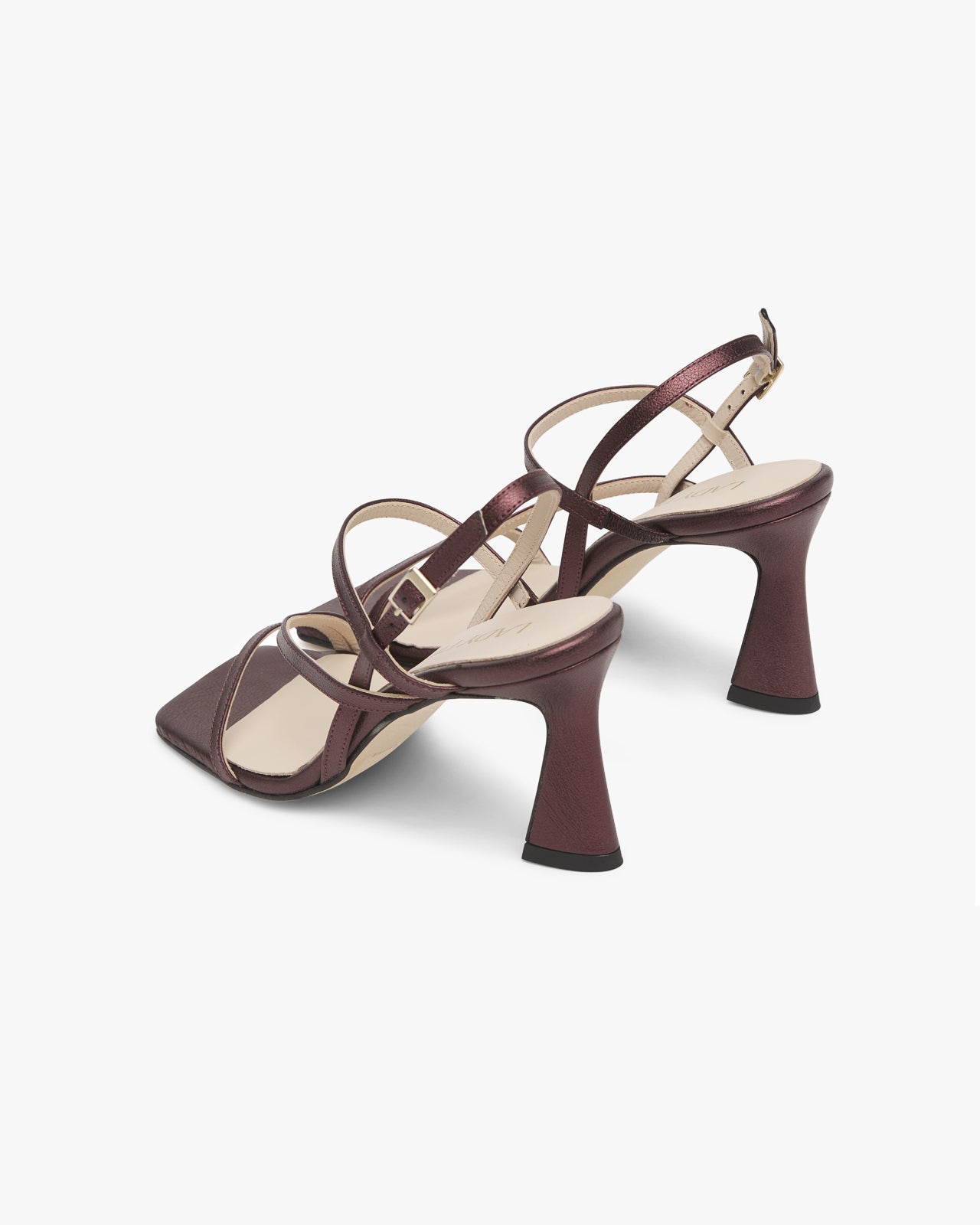 Regina Metallic Burgundy Sandals