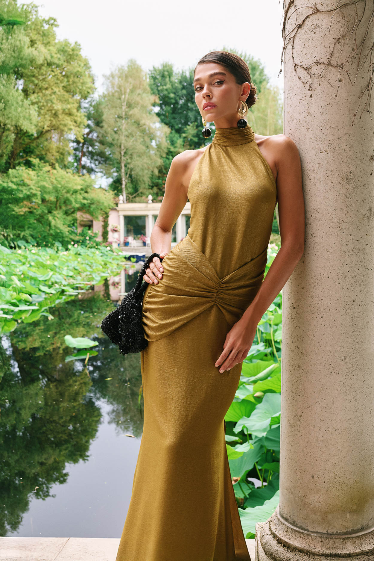 brown satin silk dress Opal Olive Green Plus Size Organic Cotton Dress - Fair Trade main image 1