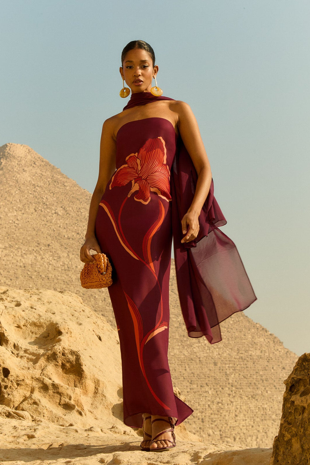 Salma Lirio Burgundy Dress