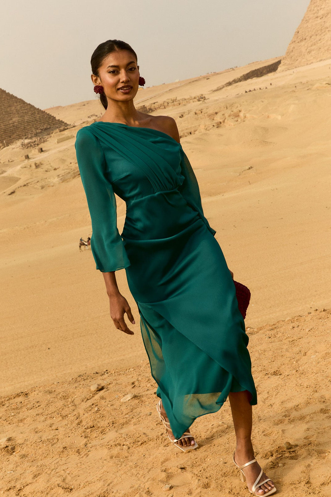 off the shoulder emerald green quince dress Misshow Exquisite Emerald Green Ball Gown Off-Shoulder Gold Beaded Qui main image 1