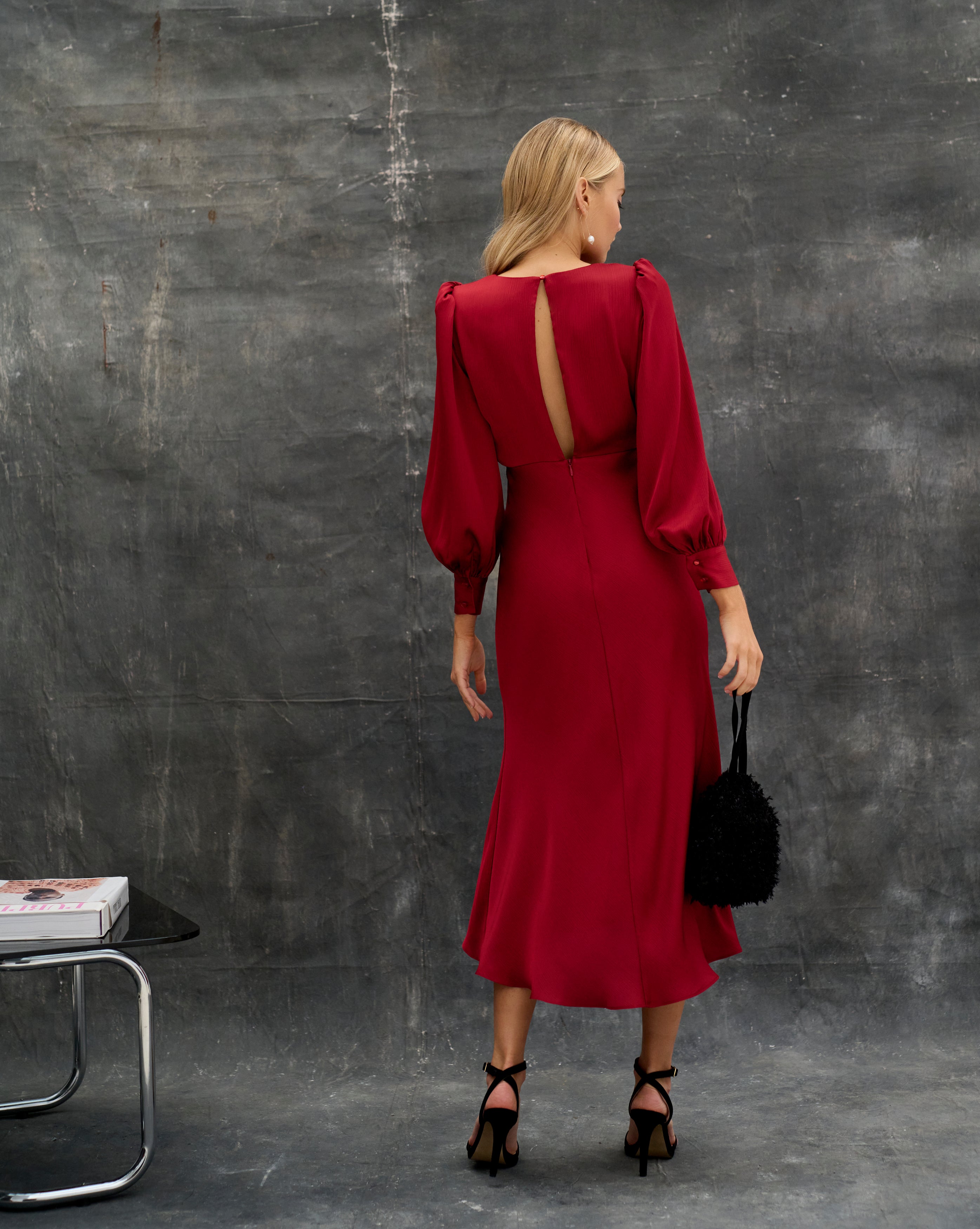 Janice Burgundy Dress