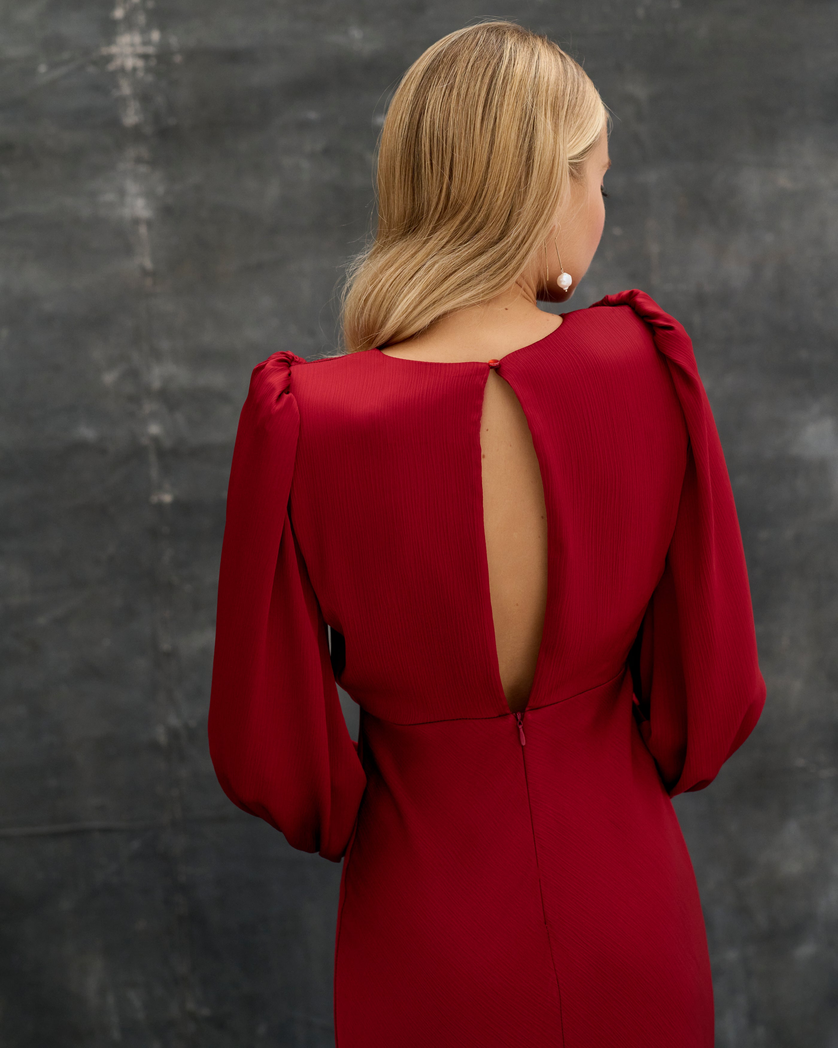 Janice Burgundy Dress