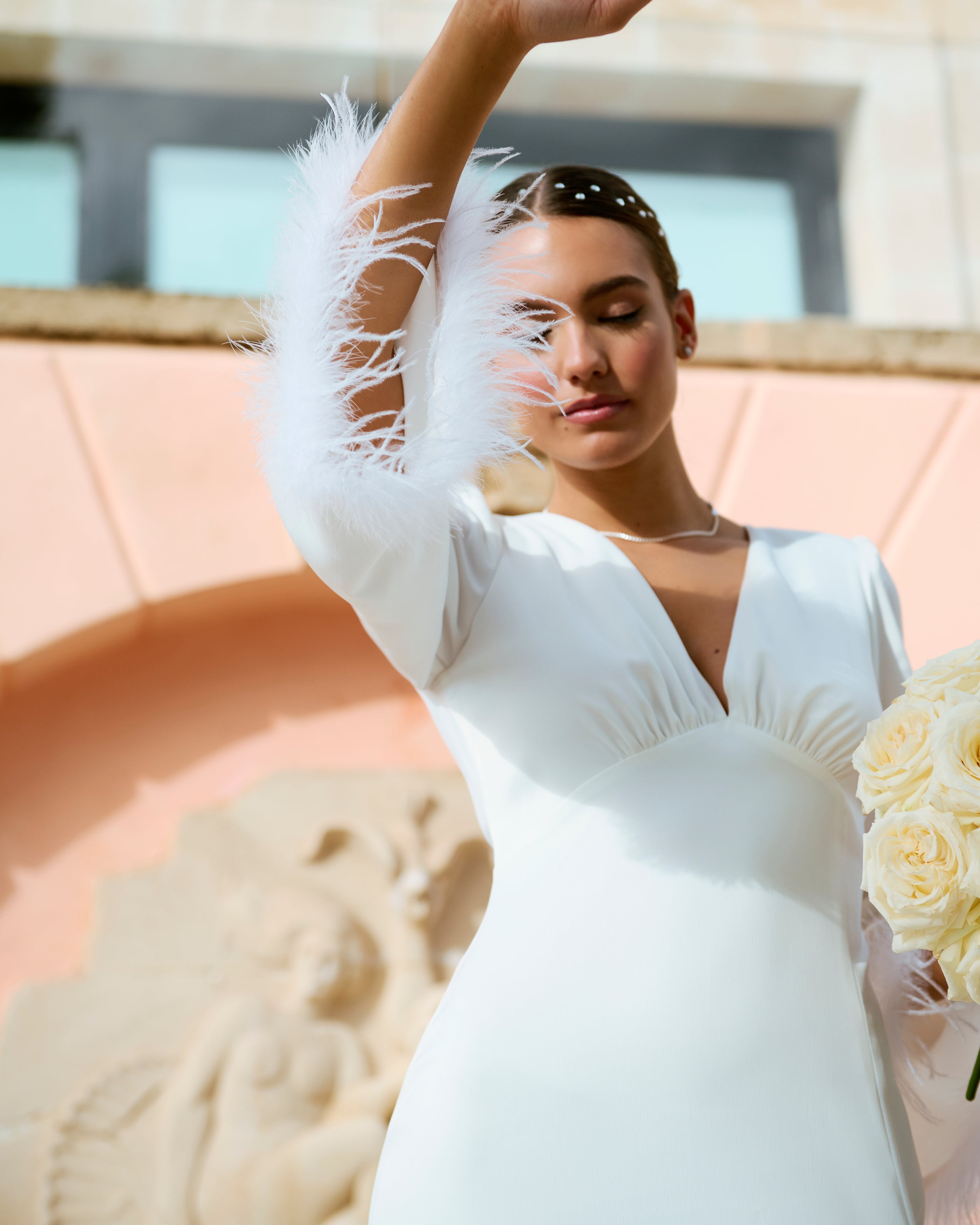 Vestido Marabú Blanco