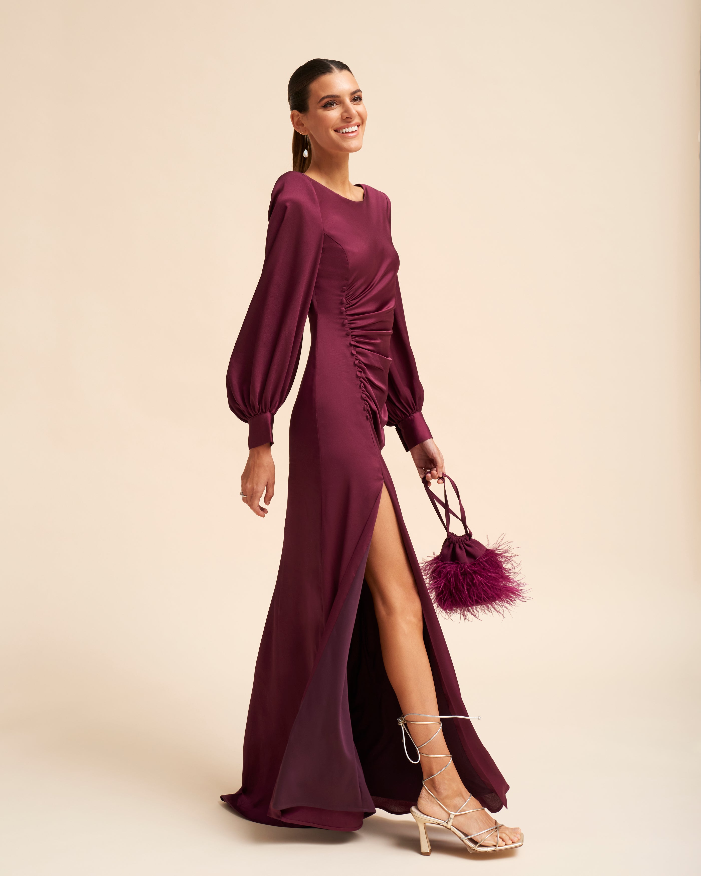 Claudine Aubergine Dress