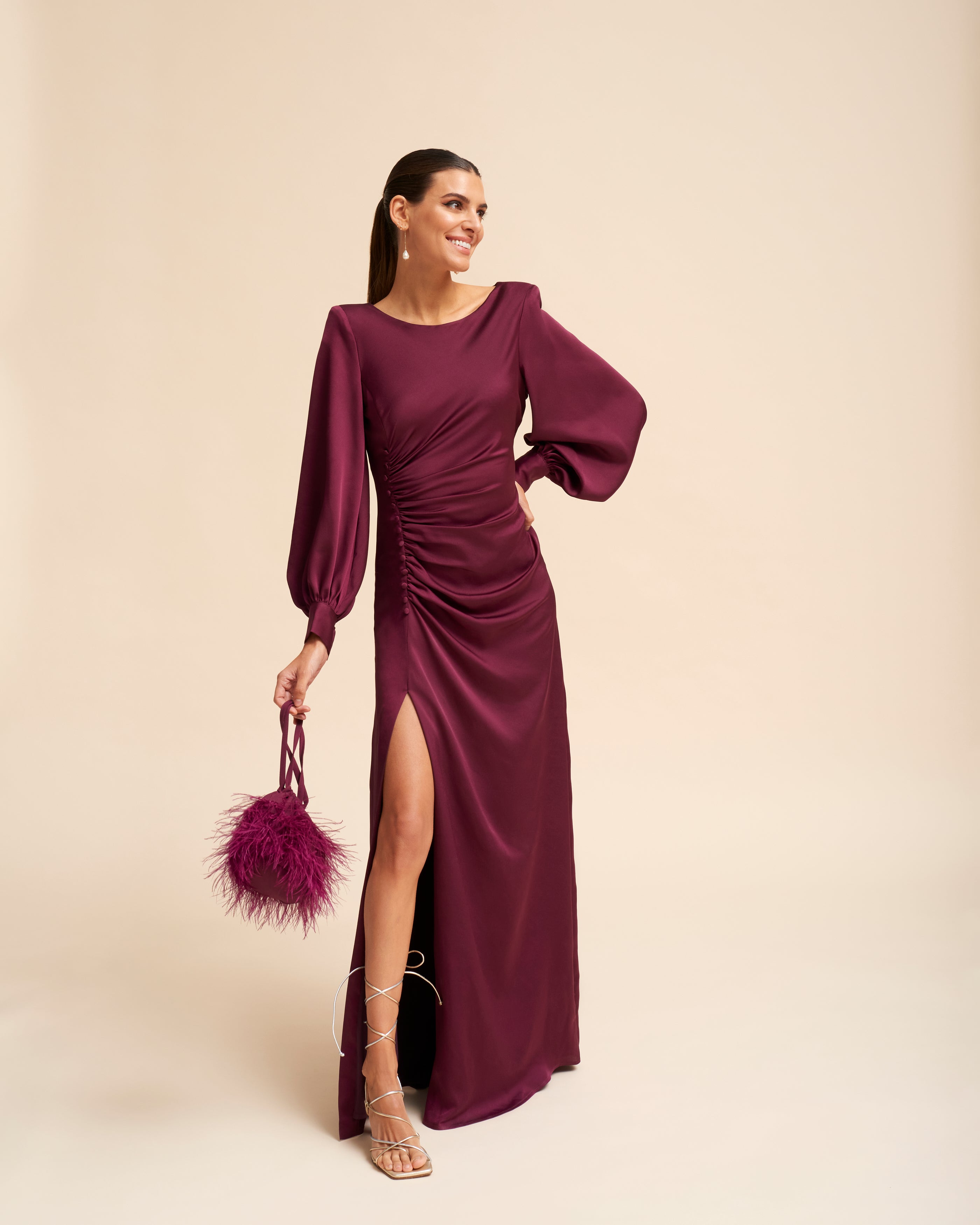 Claudine Aubergine Dress