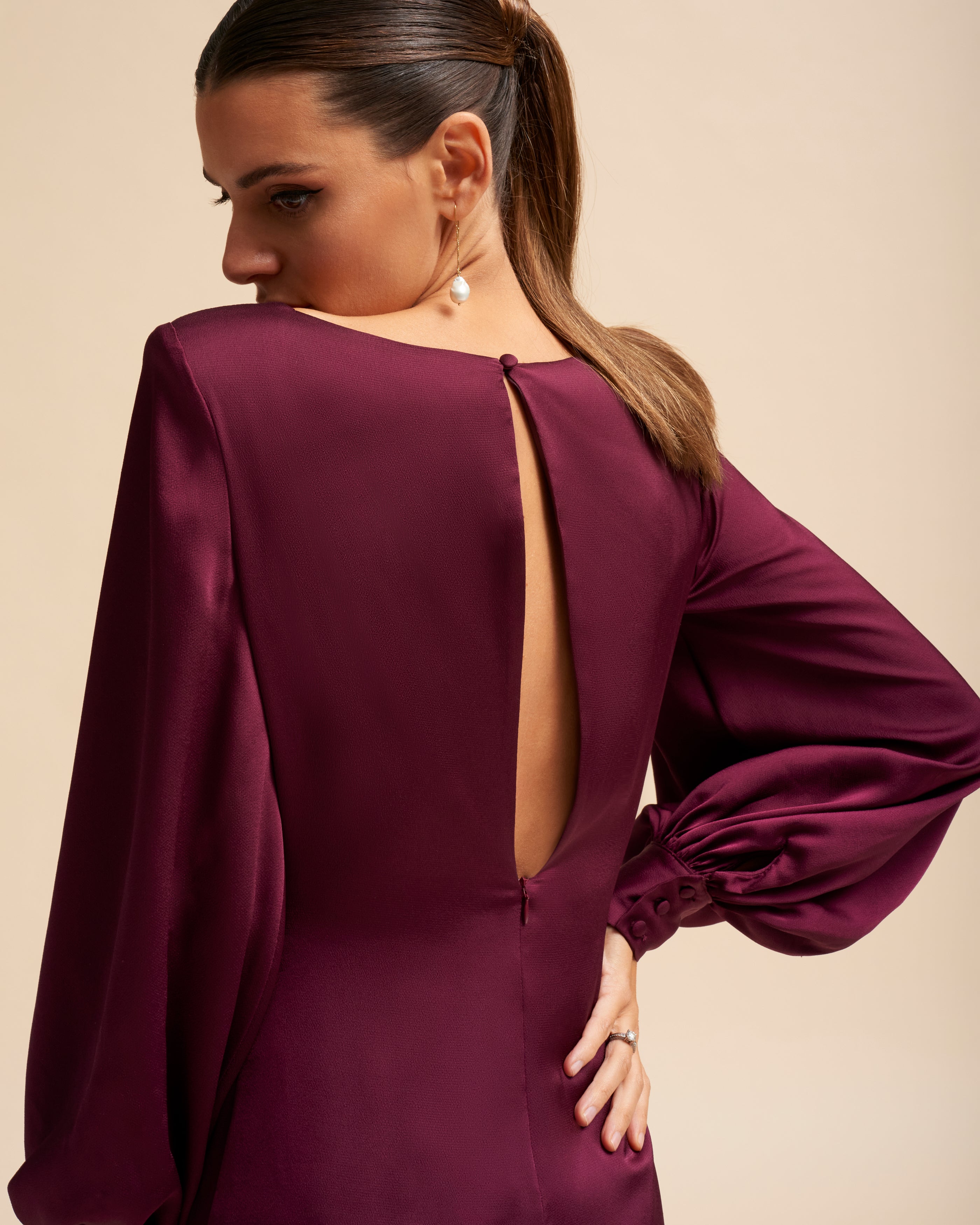 Claudine Aubergine Dress