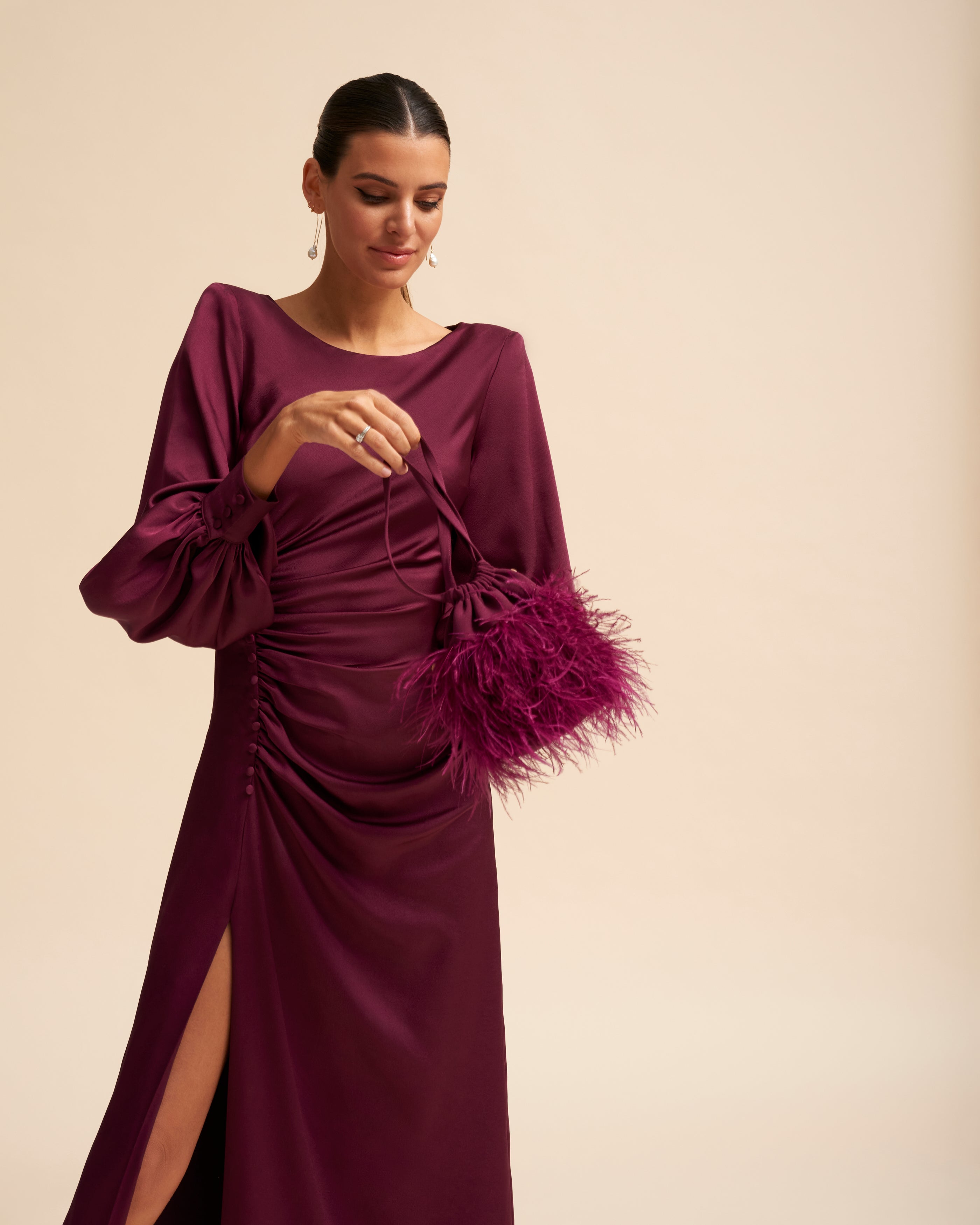 Claudine Aubergine Dress