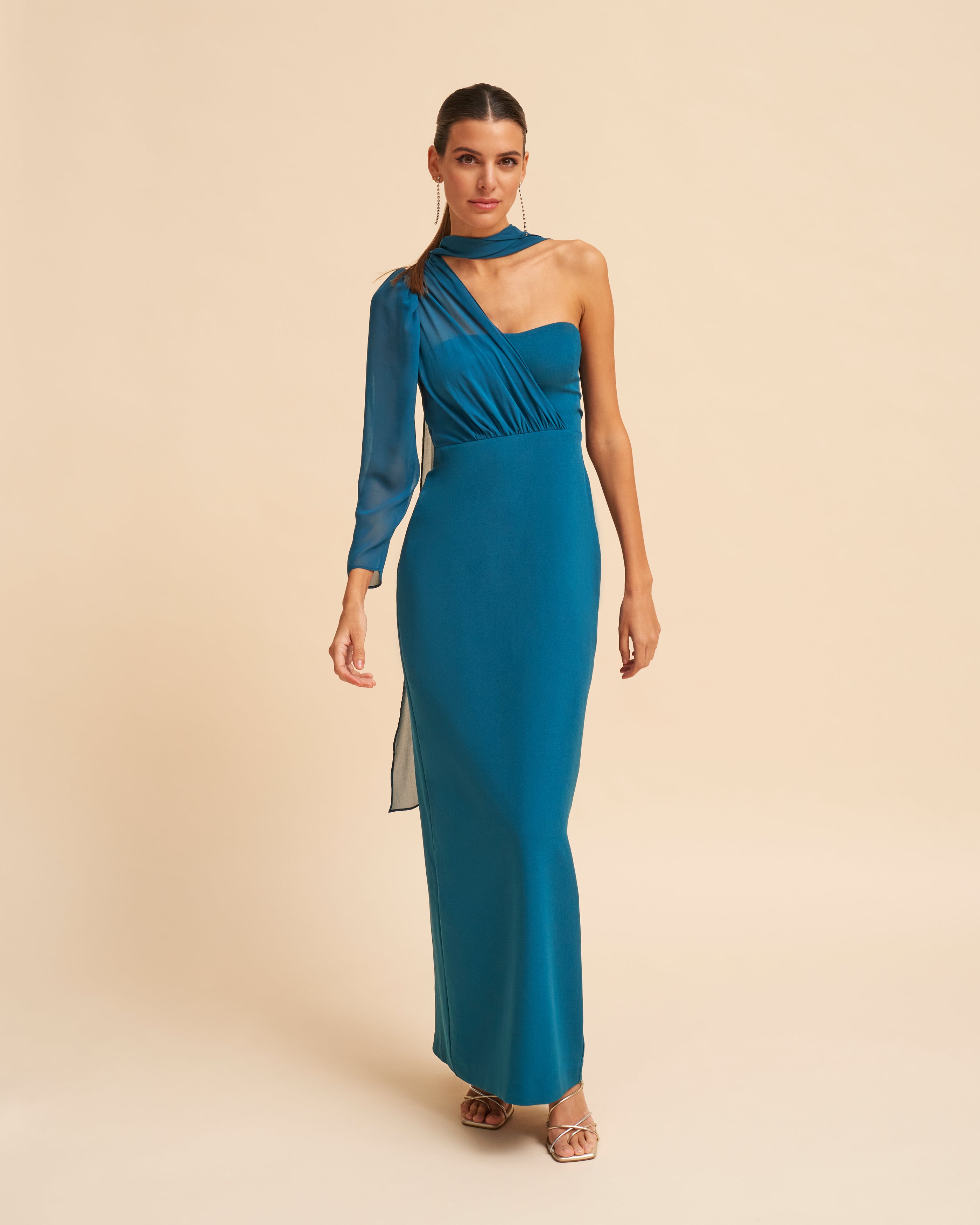 Robe Lirio Bleu pétrole