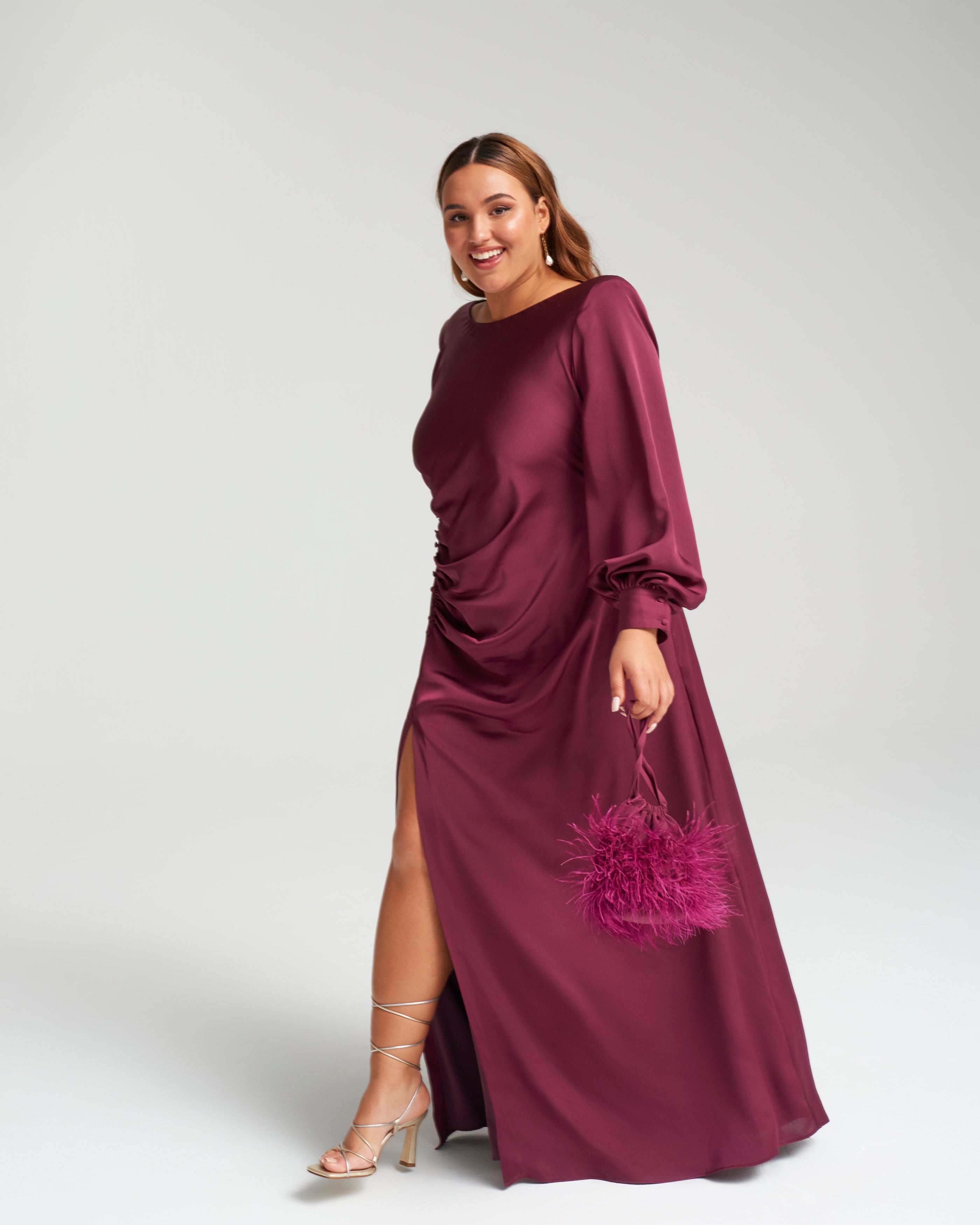 Claudine Aubergine Dress