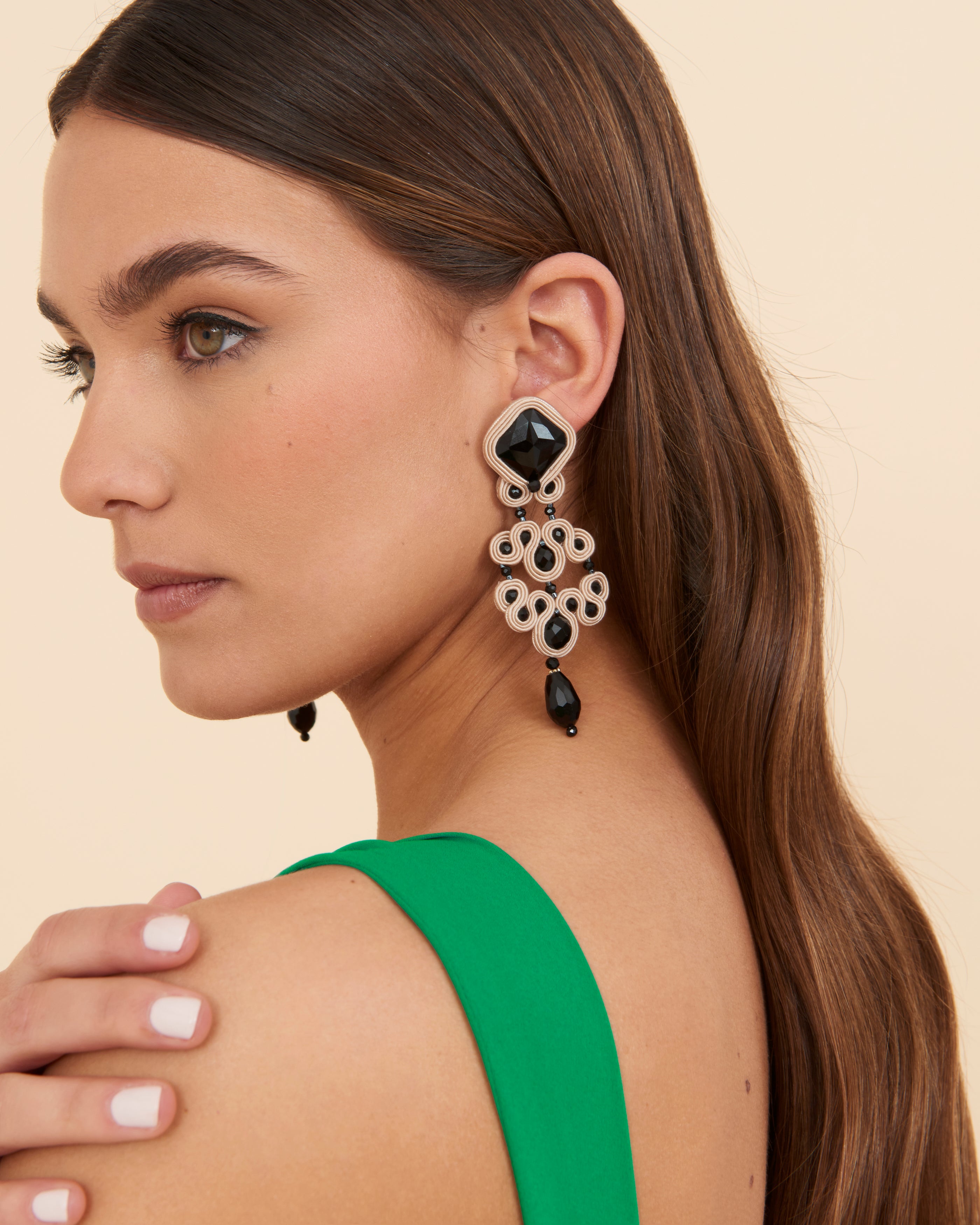 Boucles d’oreilles Gótico Azabache Marbre de Musula
