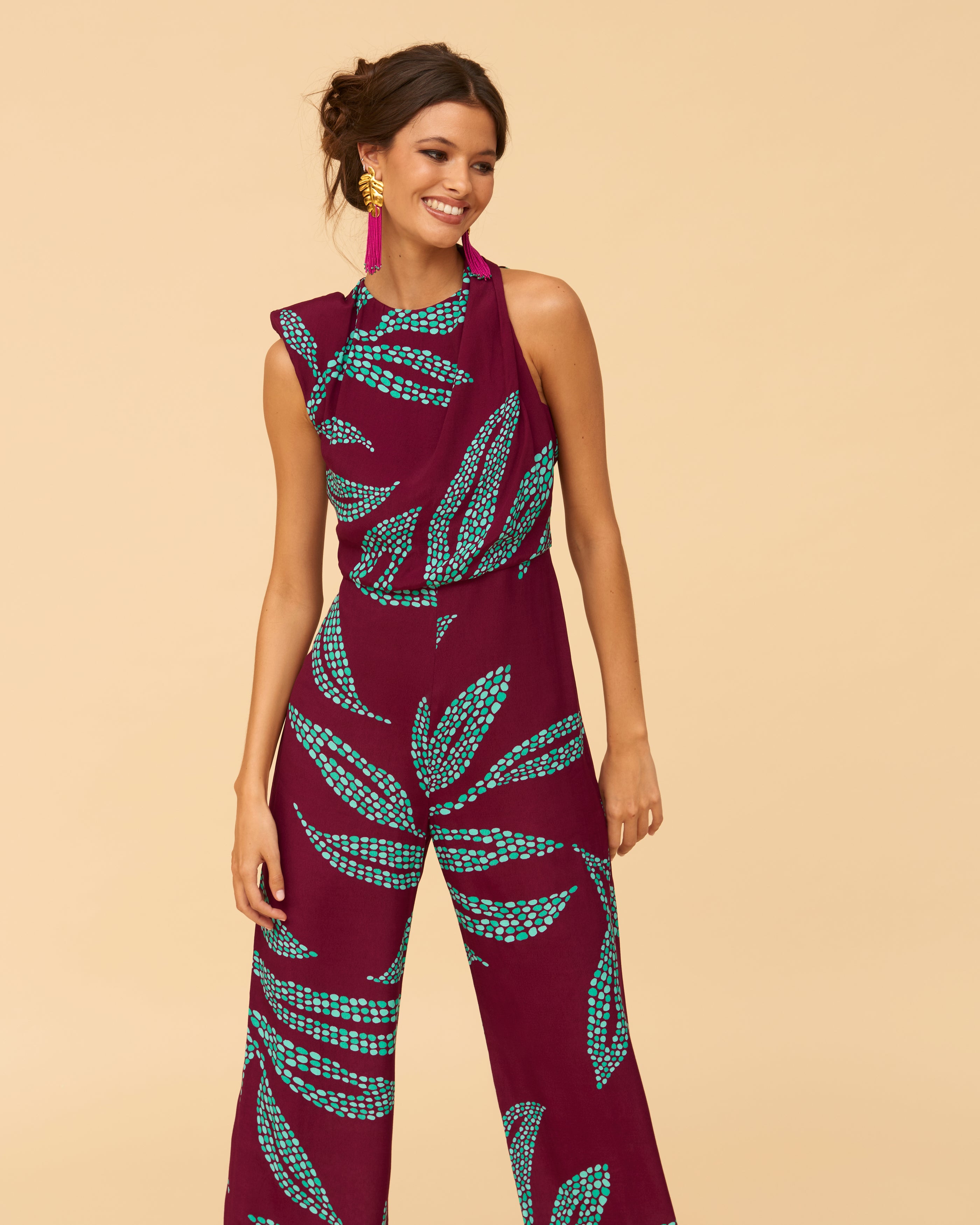 Francesca Bogotá berenjena Jumpsuit