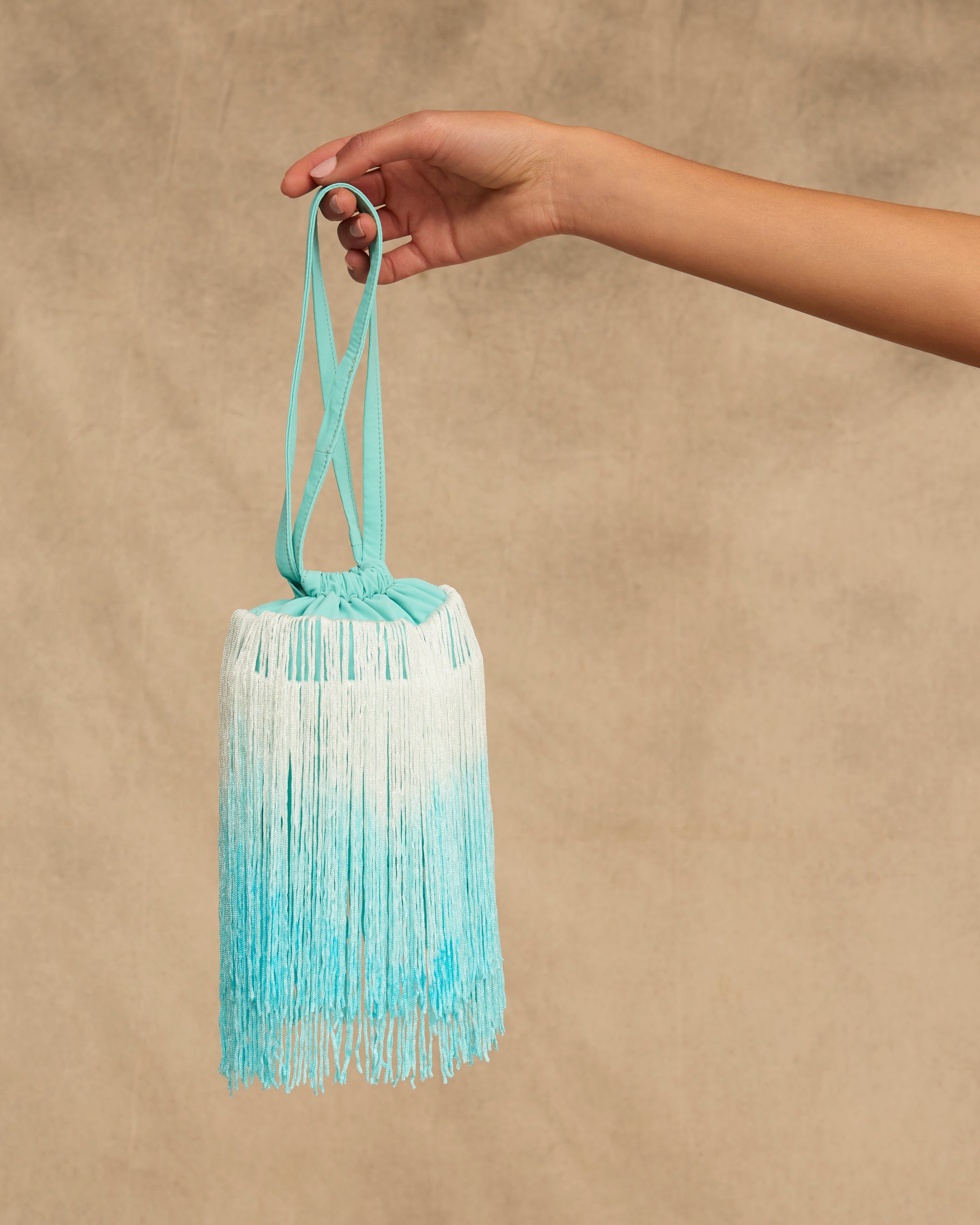 Bruna Mermaid blue Fringes Bag